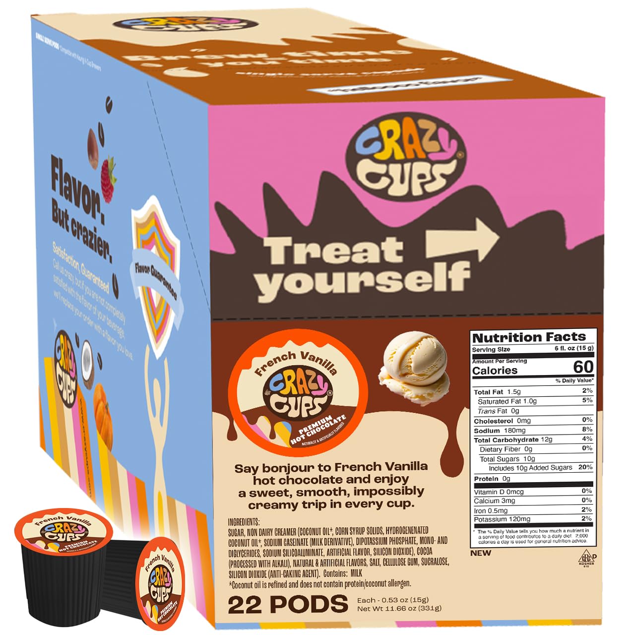 Amazon.com : Crazy Cups French Vanilla Hot Chocolate Pods - Smooth