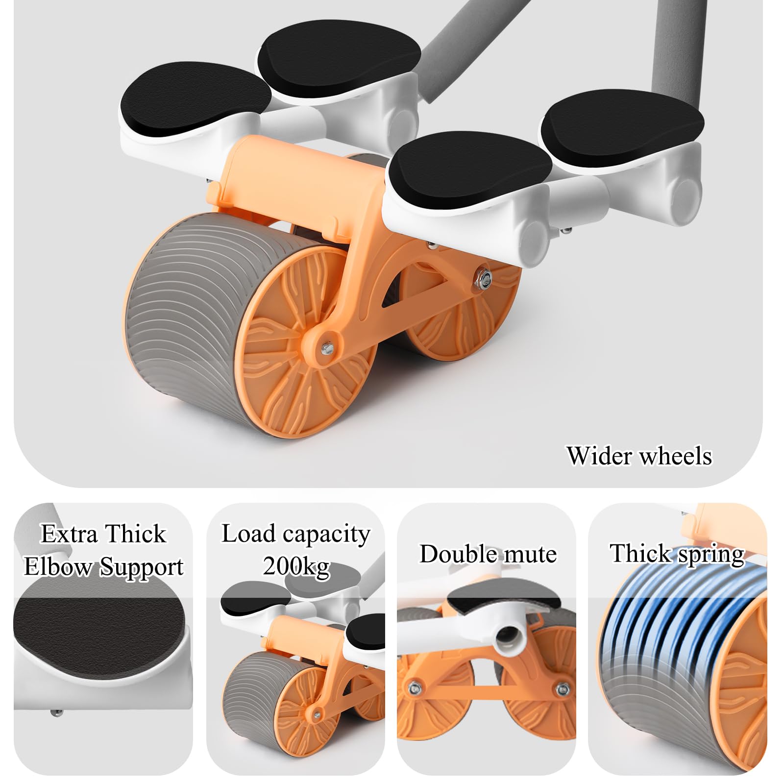 Avvolgimento Automatico per Addominali, Ruota AB Roller 2 in 1 Plank per Allenamento Core, Trainer per Uomini e Donne