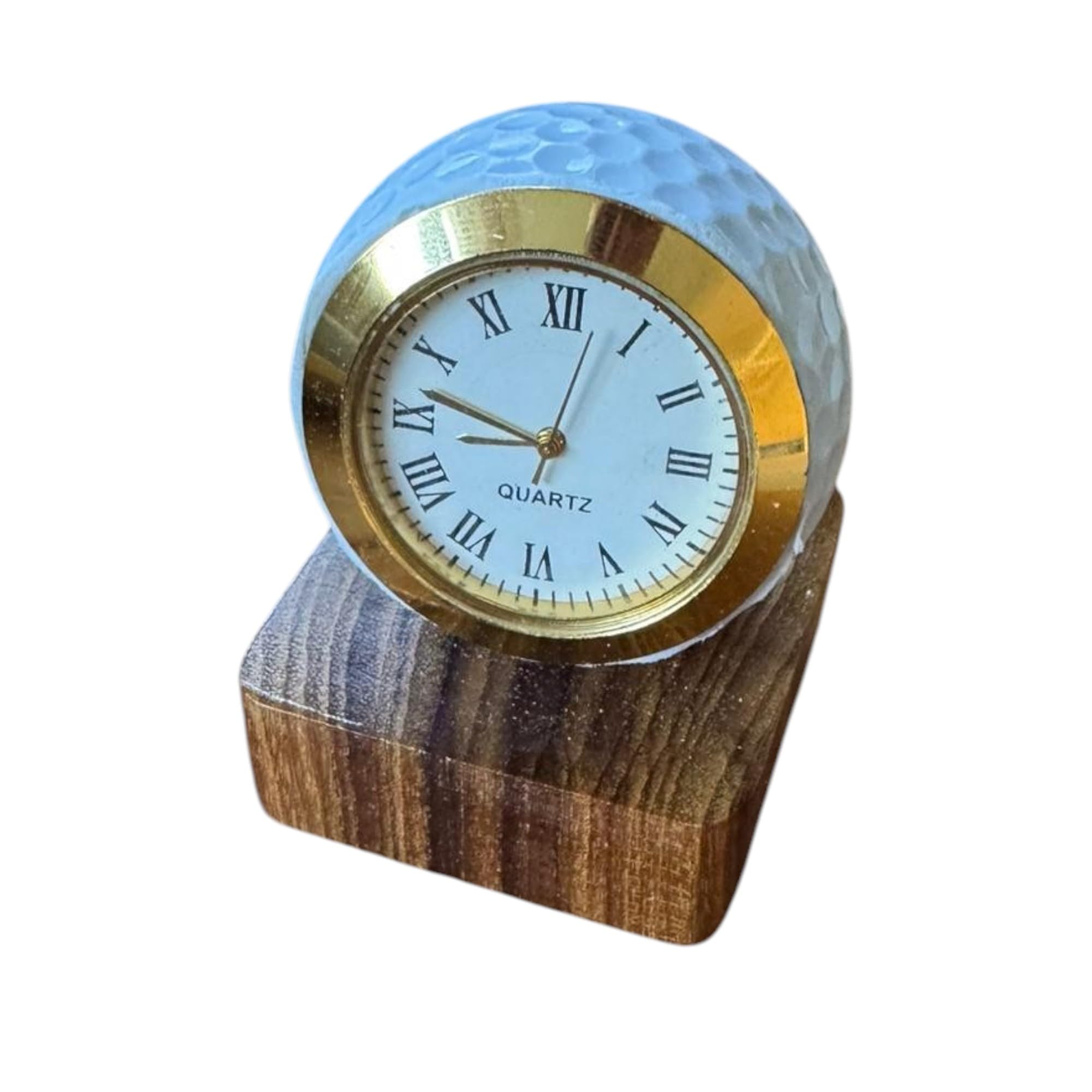 Sportgiftz Mini Desktop Golf Ball Clock – Elegant Timepiece For Golf Enthusiasts