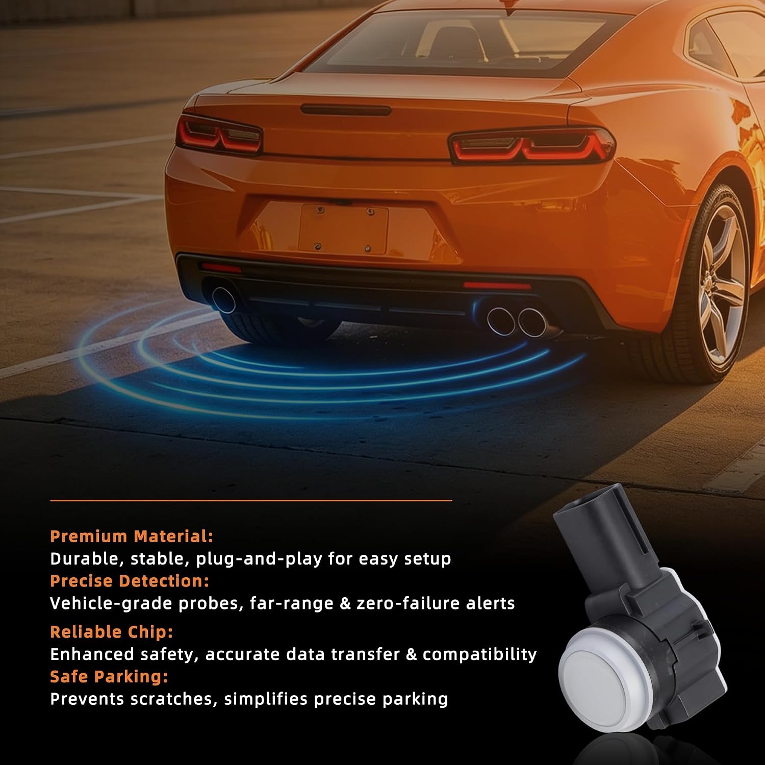 Parking Assist Sensors 52050134 Bumper Backup Reverse Sensors,fits for Chevy Silverado/Tahoe/Suburban,for GMC Yukon XL/Sierra,for Cadillac CTS/XTS/XT5/Escalade,for Buick Encore/Lacrosse 4.3/5.3/6.0L