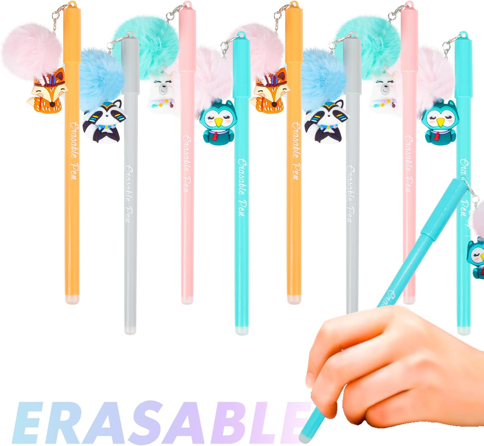 Tinc LightUp Silicone Topped Fuzzy Character Ballpoint Pen with Lid