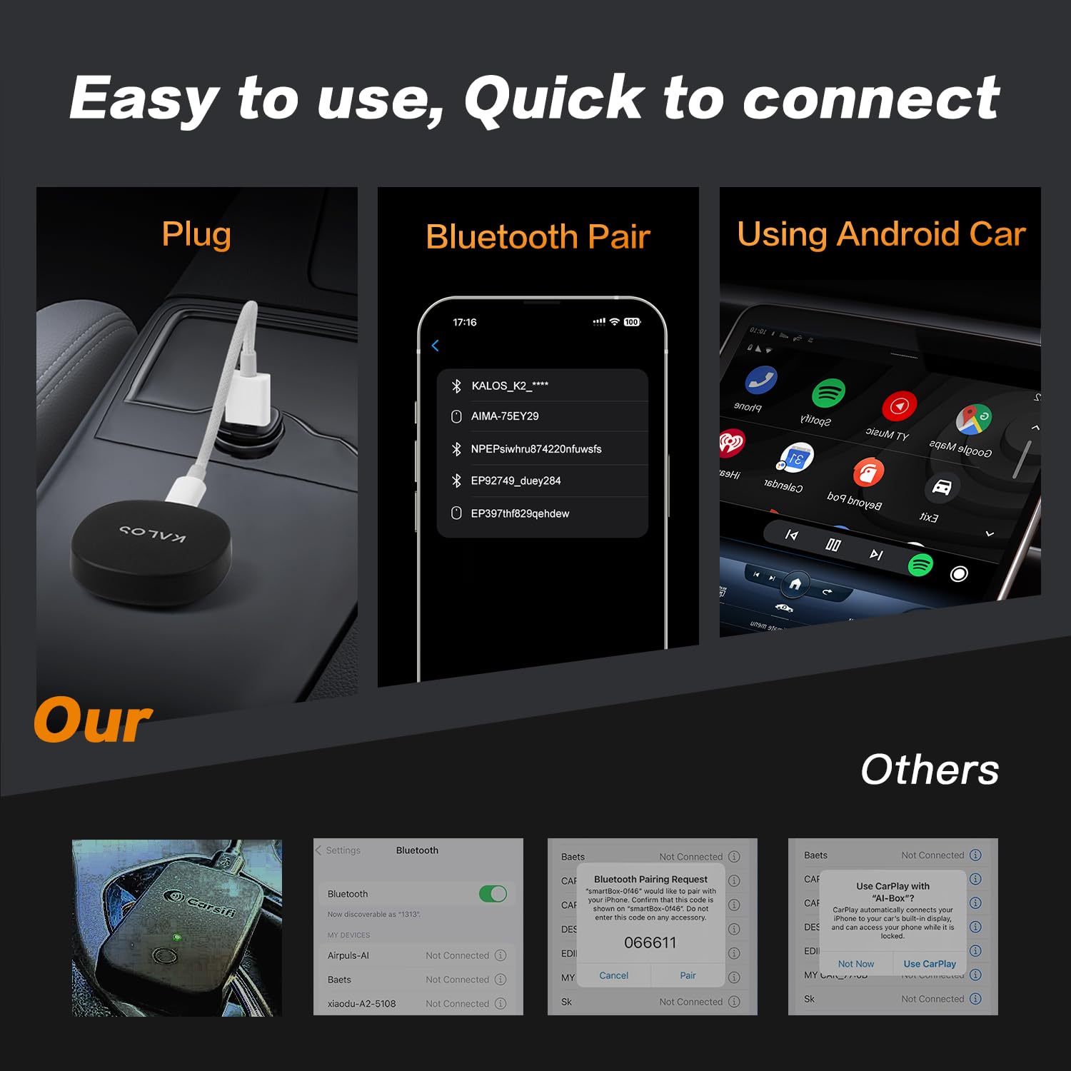 Amazon.com: Kalos Android Auto Wireless Adapter,Convert Factory