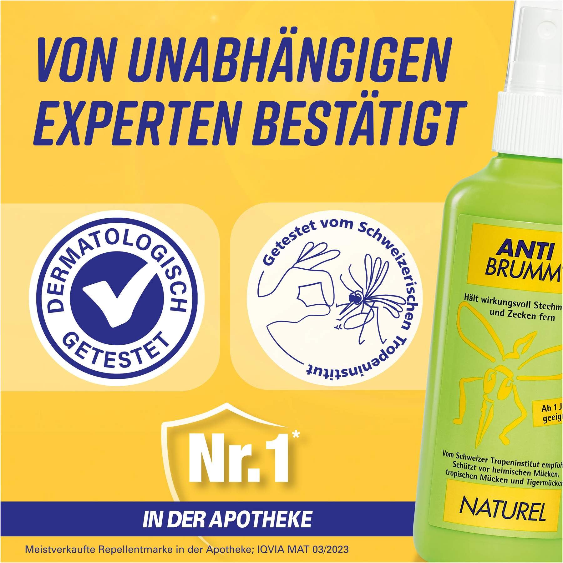 Anti Brumm® Naturel Pumpzerstäuber 2 x 75 ml I Mücken- und Zeckenschutzmittel auf pflanzlicher Basis | Schutz vor Mücken I Mückenspray I Abwehr von Mücken
