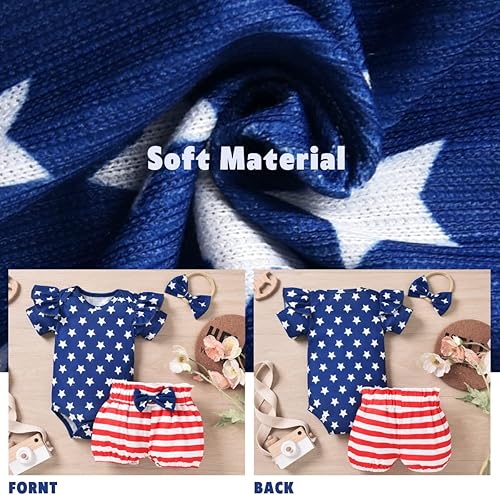 Miniatura 4 de Aalizzwell Traje de verano con pantalón corto y acanalado para bebé niña