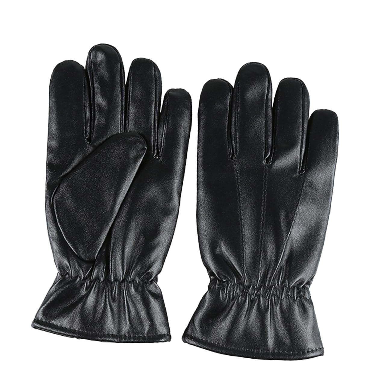 CONGARTENO Black Winter Gloves Men Anti-static Pu Leather Gloves for Outdoor Sports Skiing Hiking Mountain Climbing (large) Random Style