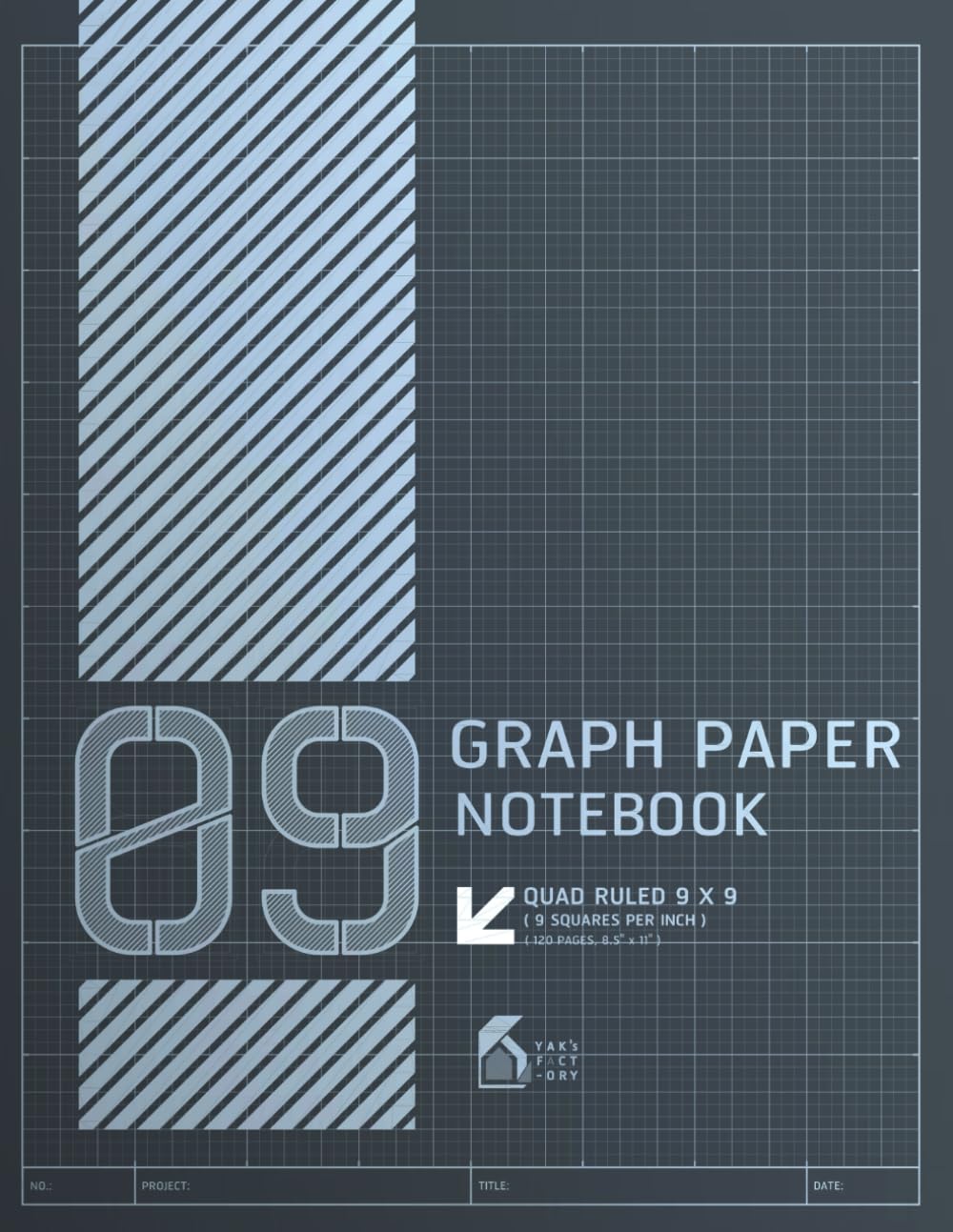 Architects Graph Paper Notebook Quad Ruled 9x9 (9 Squares/Inch) Light Gray Lines (Inch Grid Highlight) 120 pages (8.5x11): Modern Grid Graph Paper ... Presentation, Gradient Cover (Mountain Rock)