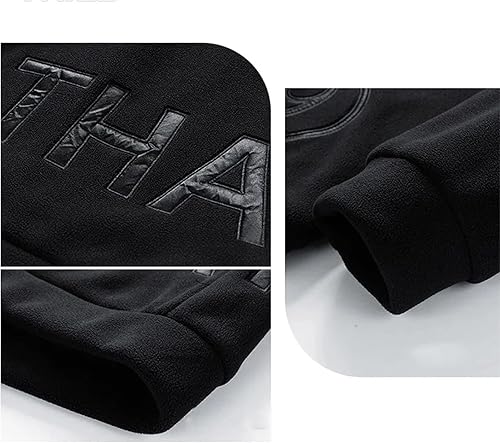 Miniatura 5 de Flygo Sudadera de forro polar para hombre, con forro de sherpa, de gran tamaño, con media cremallera