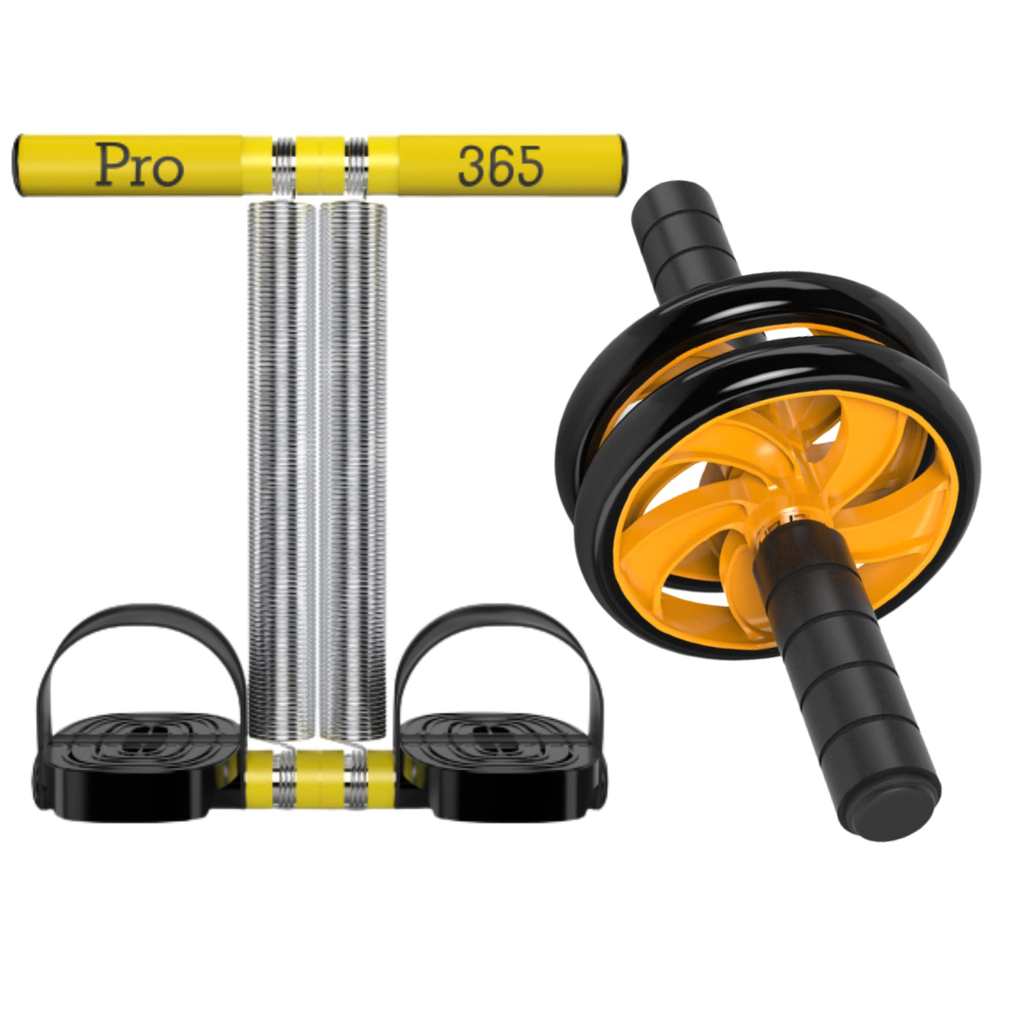 PRO365 Ab Roller Combo Pack With Tummy Trimmer, Stomach Exercise Equipment/Home Gym Abdominal Exercise Equipment, Multi-Colour PRO+