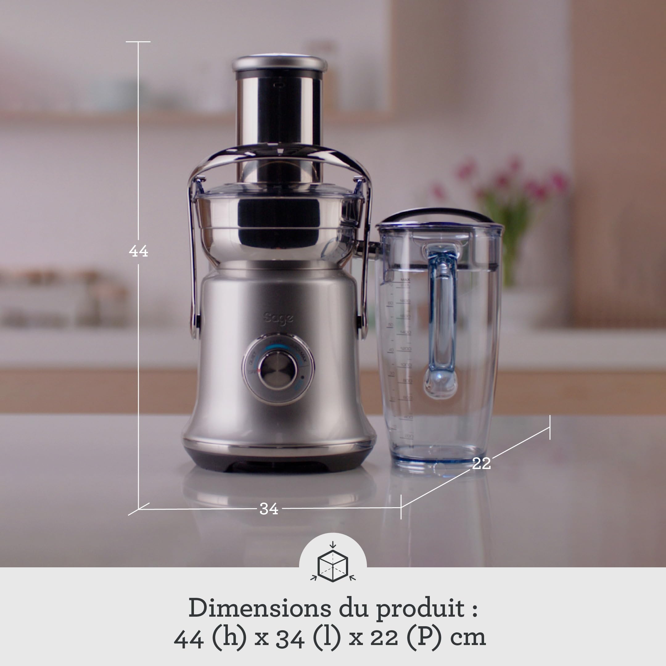 Sage The Nutri Juicer Cold XL, Acier Inoxydable Brossé