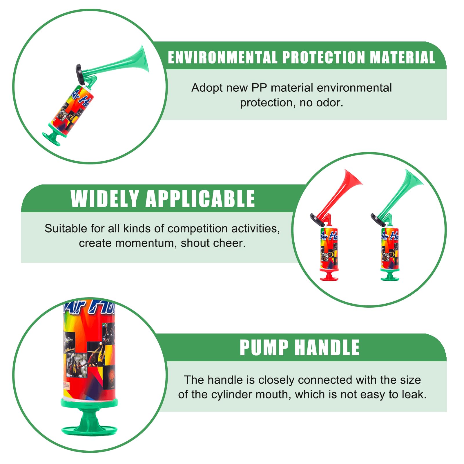 2x Manuelle Signalhörner - Luftdruck Fanfare Für Sport & Events