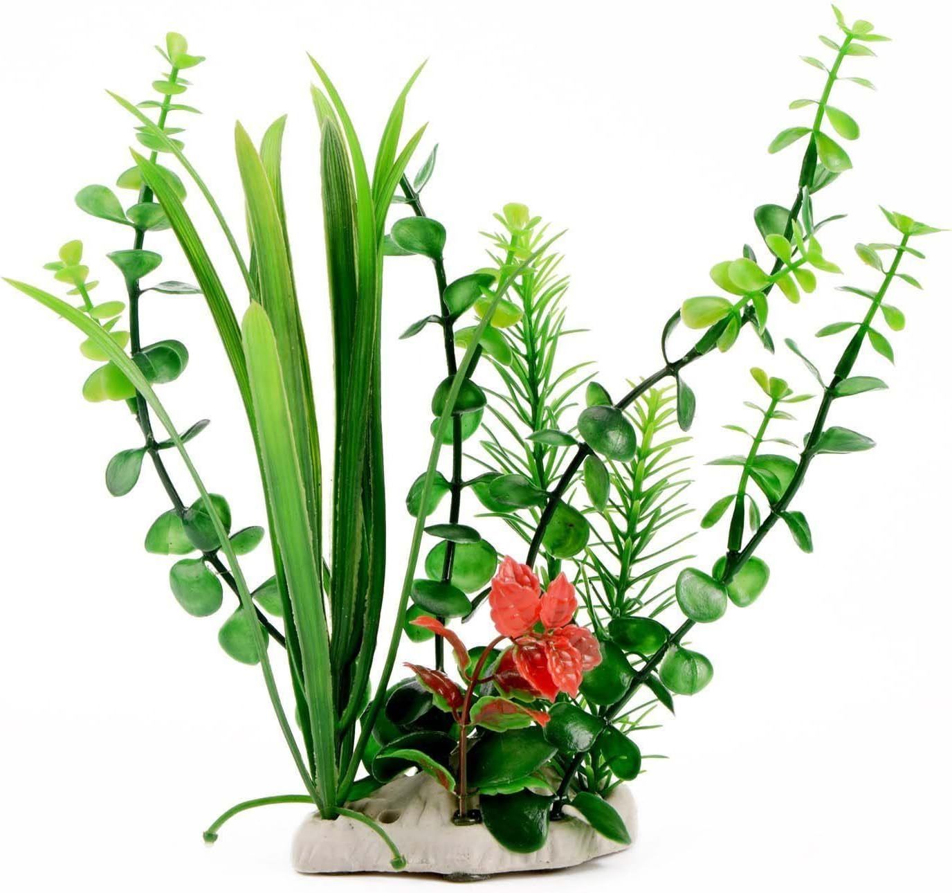 CNZ Aquarium Decor Fish Tank Decoration Ornament Artificial Plastic Plant Green 9" Tall