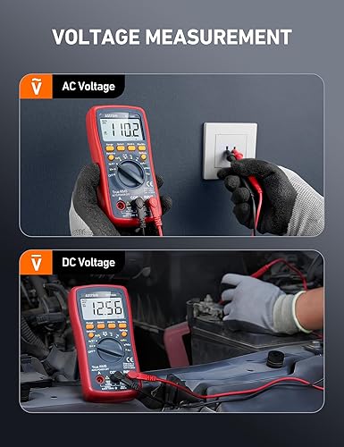 Miniatura 3 de AstroAI Multímetro digital, TRMS 4000 cuenta voltios medidor (rango manual y automático); mide el probador de voltaje, corriente, resistencia,