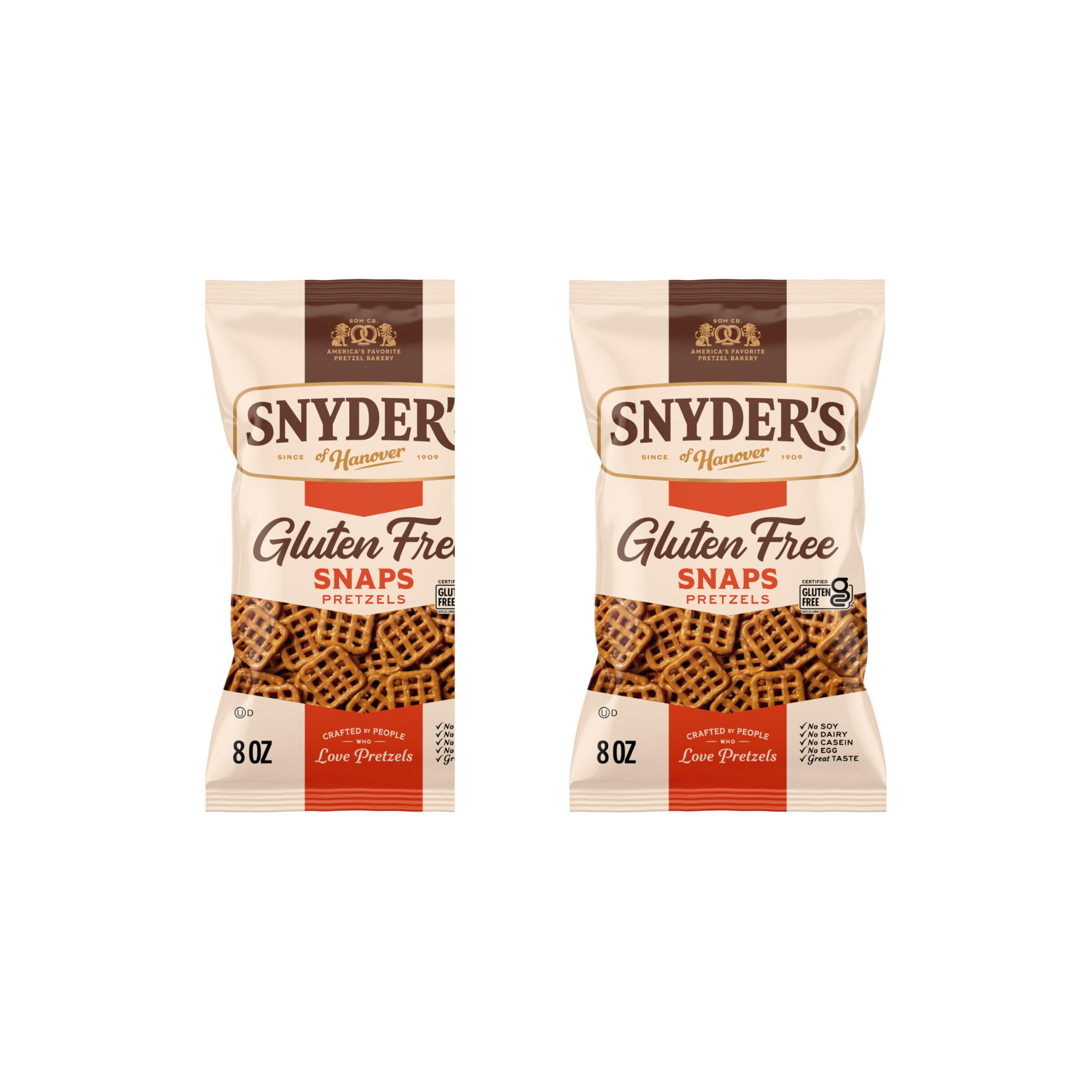 Gluten Free Snaps Pretzels by Snyder's of Hanover – 8 Ounce (Pack of 2)