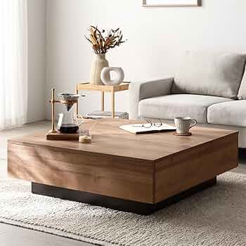 Amazon.co.jp: RASIK ローテーブル 引き出し3杯 収納付き 正方形 約幅