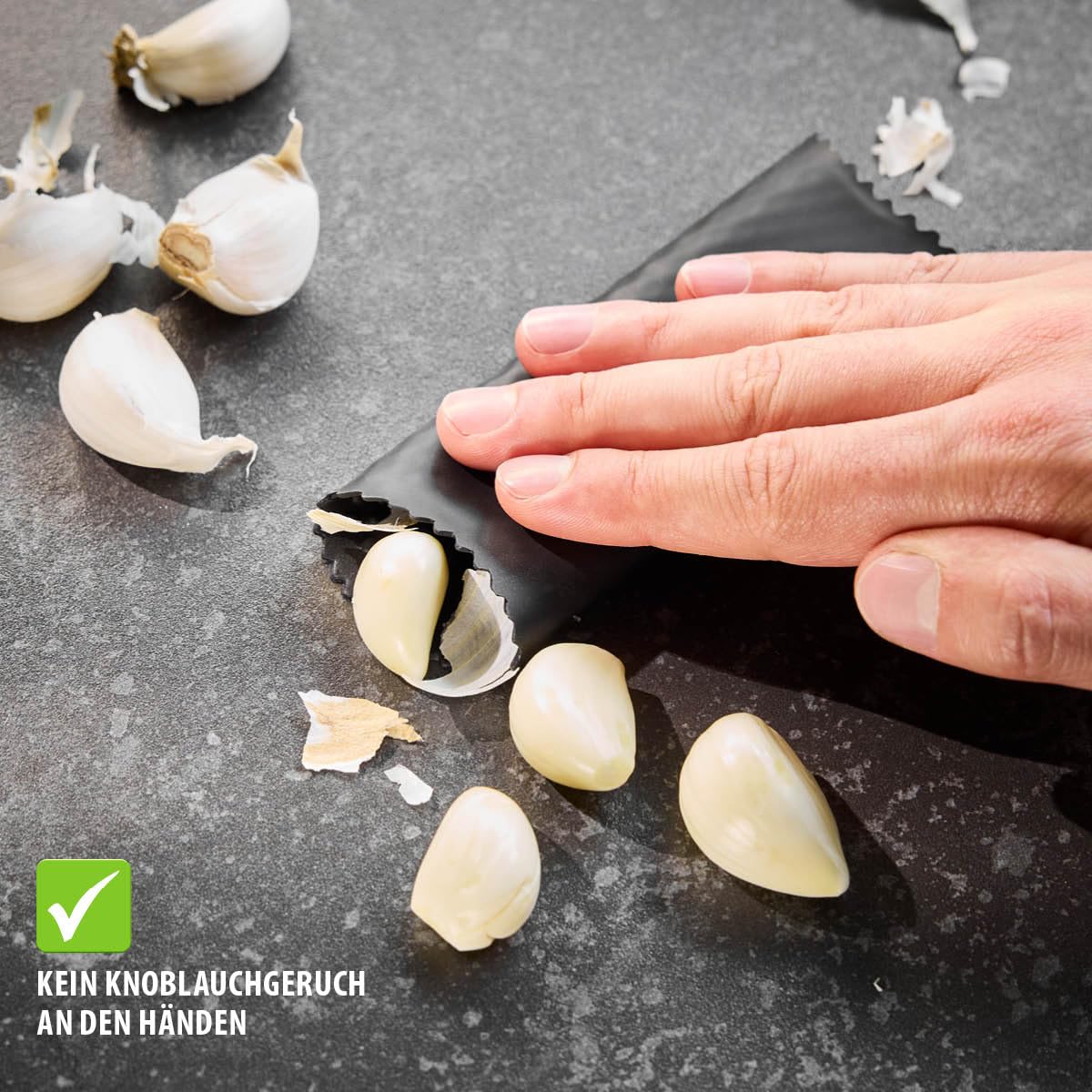 GEFU Knoblauchpresse GARLICO + Knoblauchschäler TUBIO Set