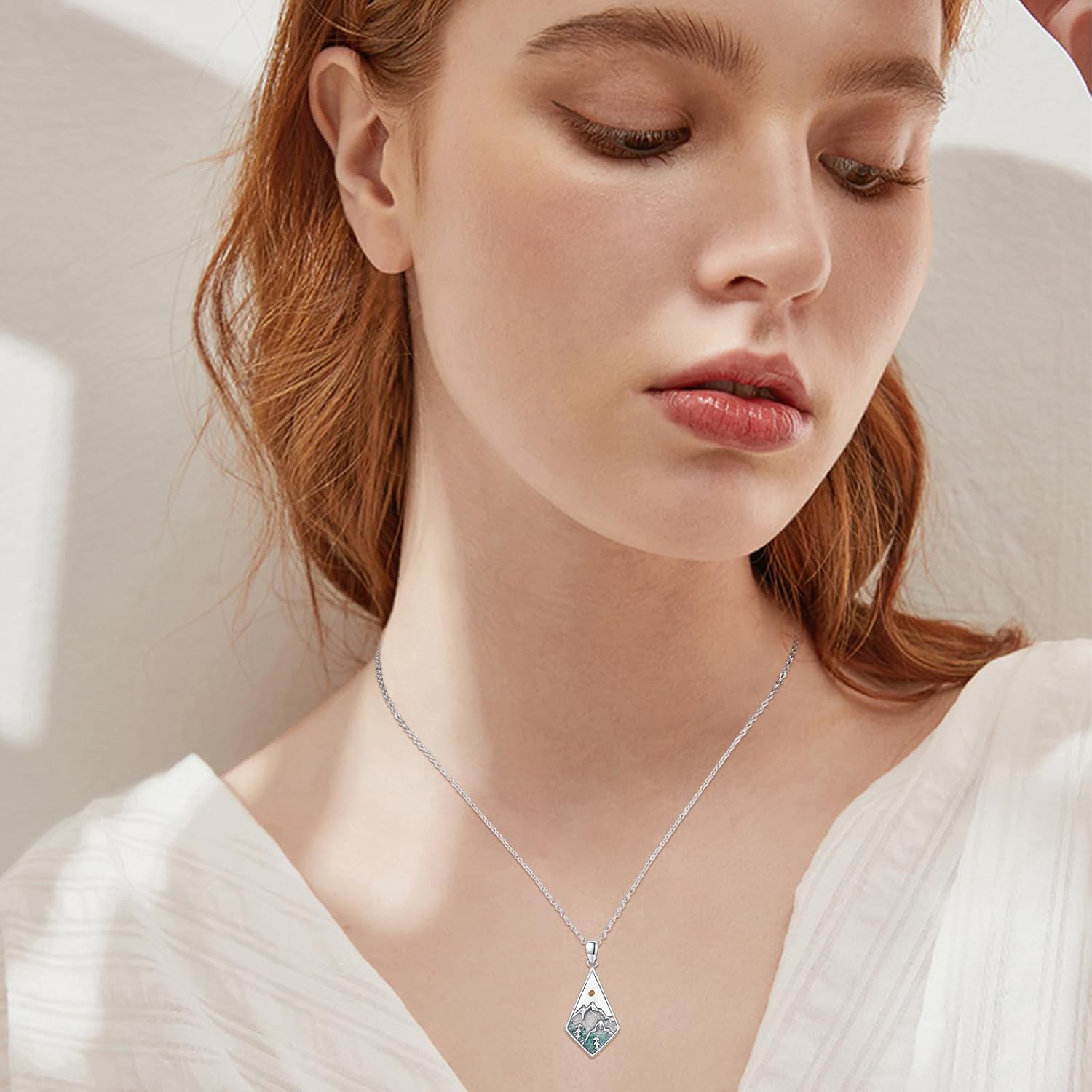 Western Bohemian Necklace 925 Sterling Silver Turquoise Pendant Turquoise Boho Jewelry Gifts for Women Men - Image 4