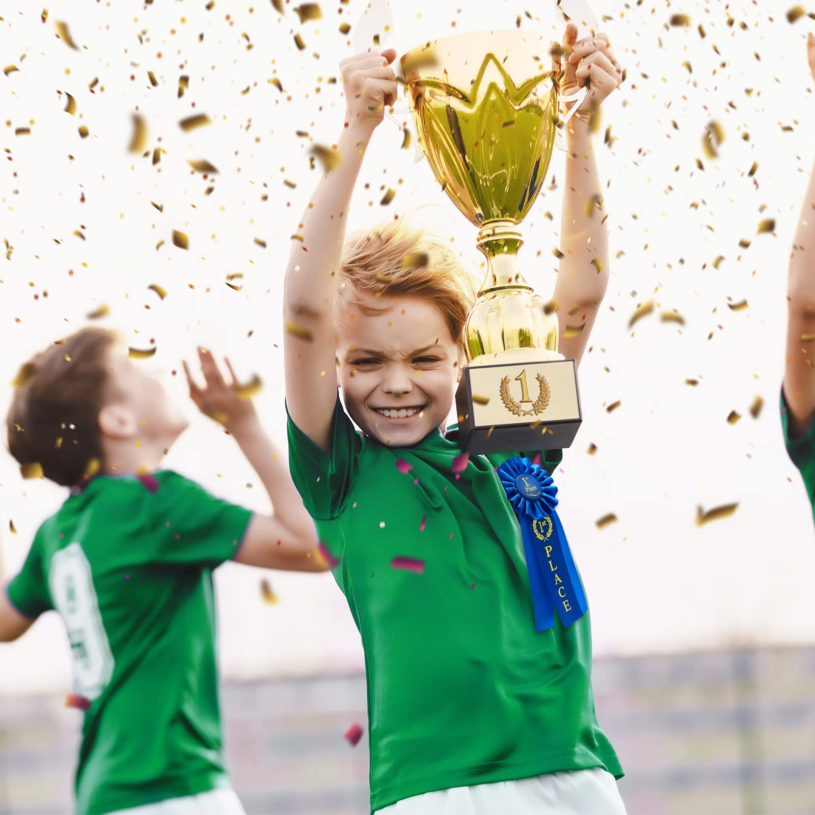 Lewtemi - Cinta De Reconocimiento De Medallas De Trofeo Azul Con 9 Unidades, Para Premios, Ceremonias Y Eventos En El Aula