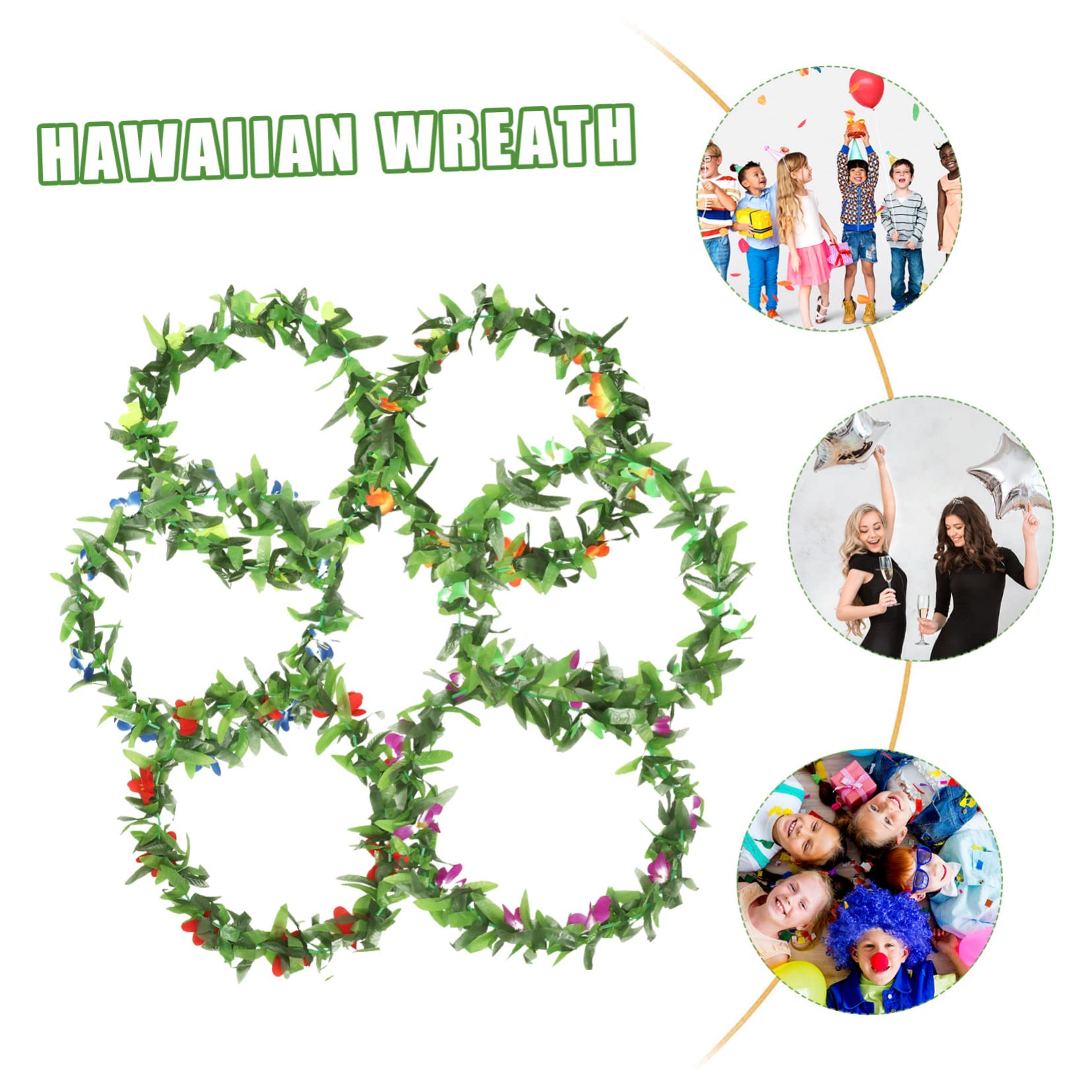 3 Sätze Hawaiianische Blumenkränze Für Erwachsene Tropische Luau Party Leis Für Sommerfeste Und Strandveranstaltungen 6 Stück * 3