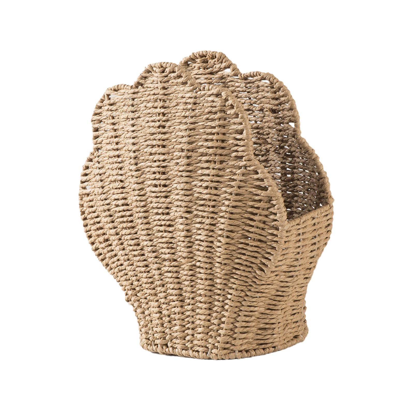 Panier coquillage en corde de papier tressé pour une cuisine et des étagères ordonnées