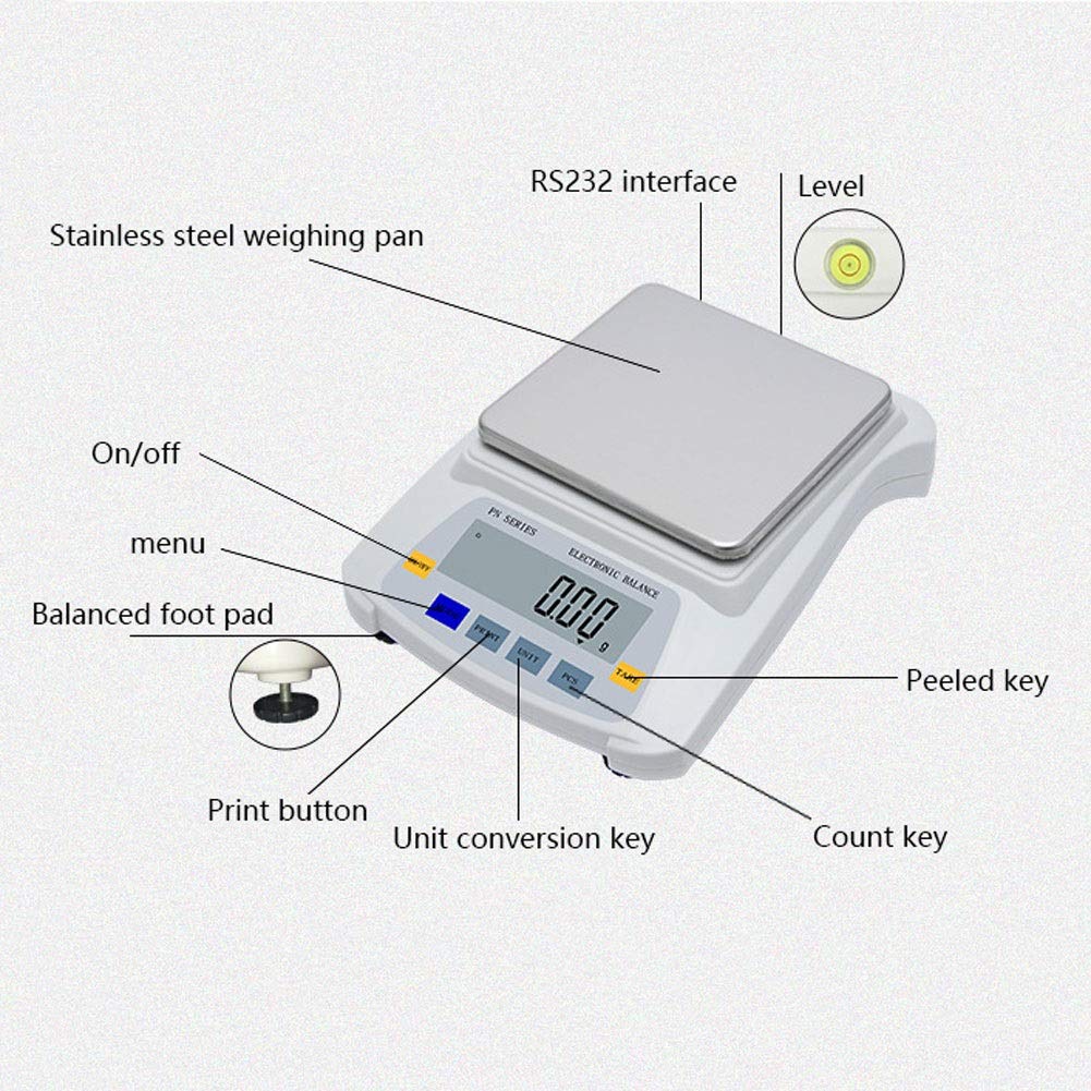 MRKU Bilancia di precisione Elettronica Bilancia Digitale di Alta precisione Laboratorio di Laboratorio Pesatura e conteggio Industriale Scientifico per Farmacia