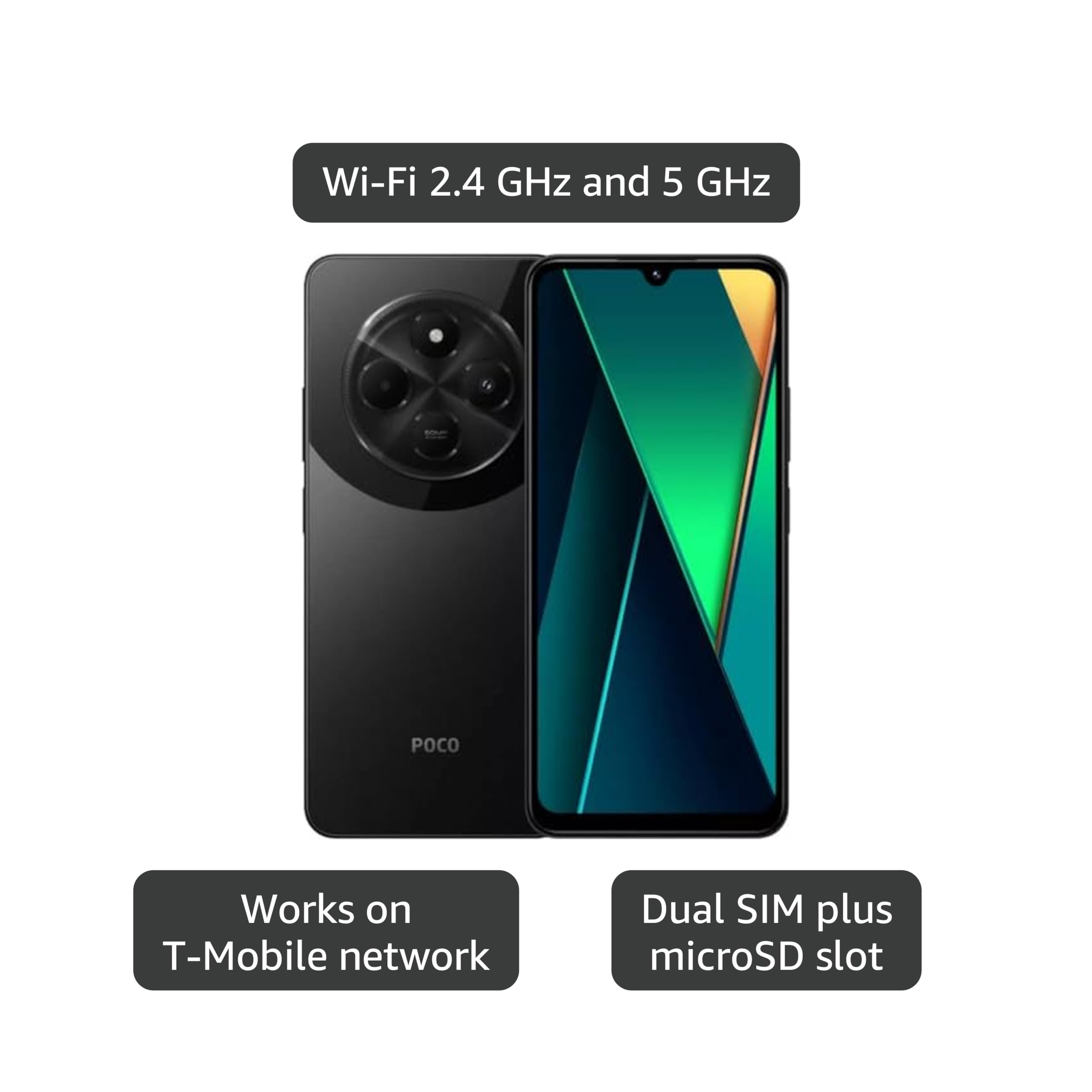Amazon.com: Poco C75 4G LTE GSM (128GB + 6GB) 50MP Triple Camera