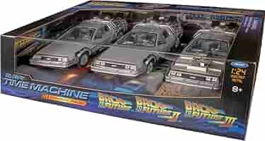 デロリアン3台セット　バックトゥーザフューチャー　WELLY タイムマシーン 再生産】1/24 デロリアン3台セット(BACK TO THE FUTURE I・II