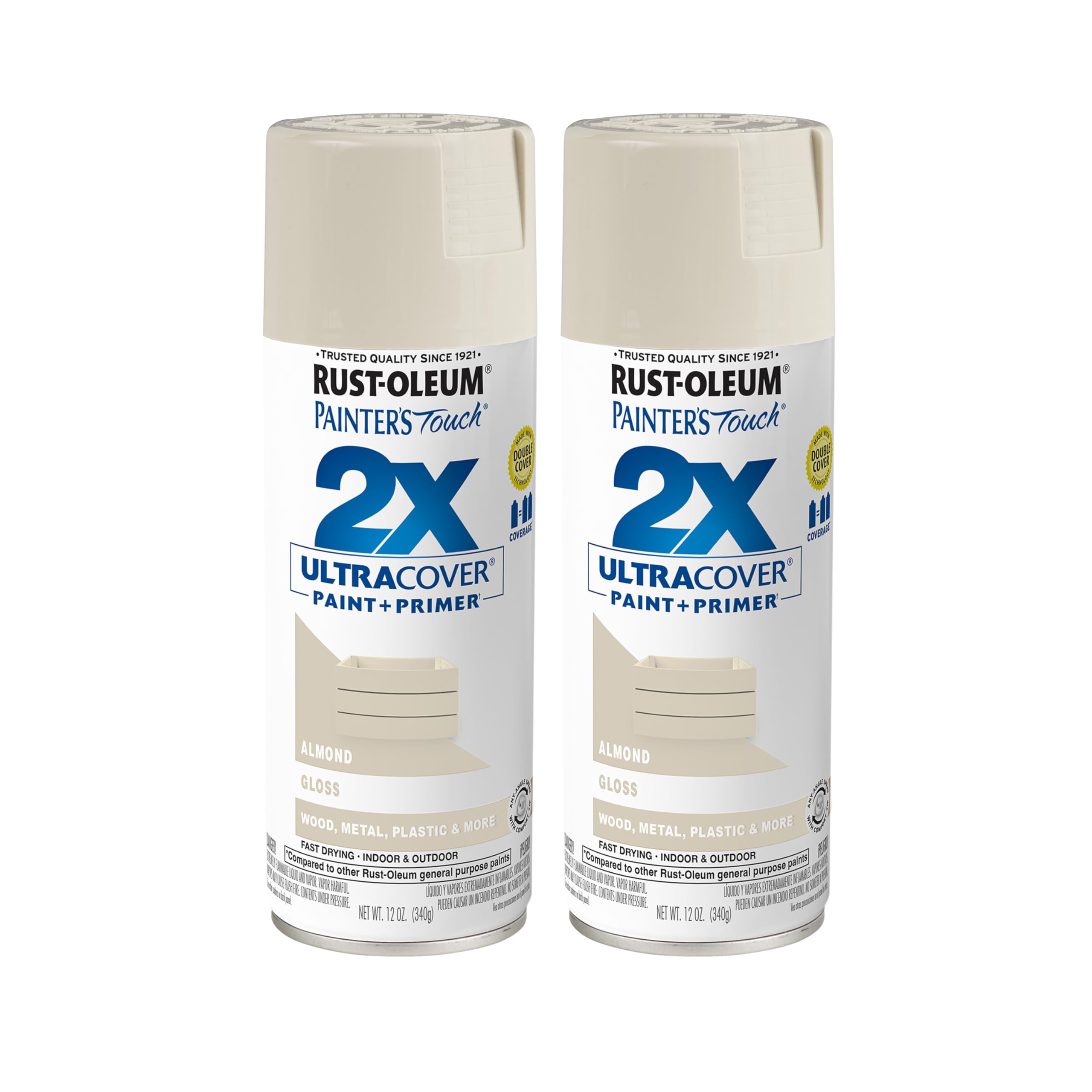 Rust-Oleum Painter's Touch 2X Ultra Cover Spray Paint, Gloss Almond