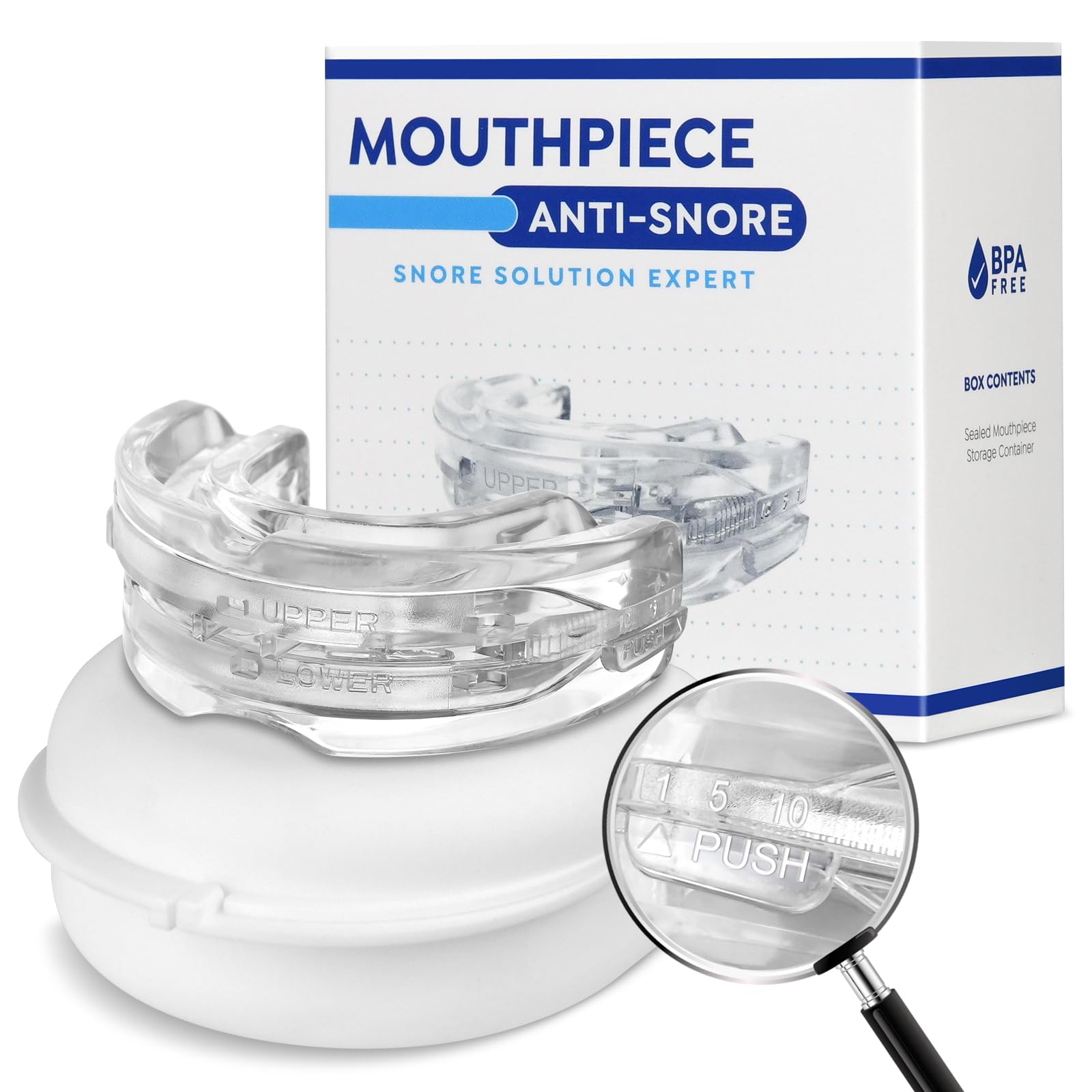 Battery Tender Anti Snoring Devices,Comfortable Anti Snore, Effective Snore Stopper, Adjustable Anti Snoring Mouthpiece for Better Sleep