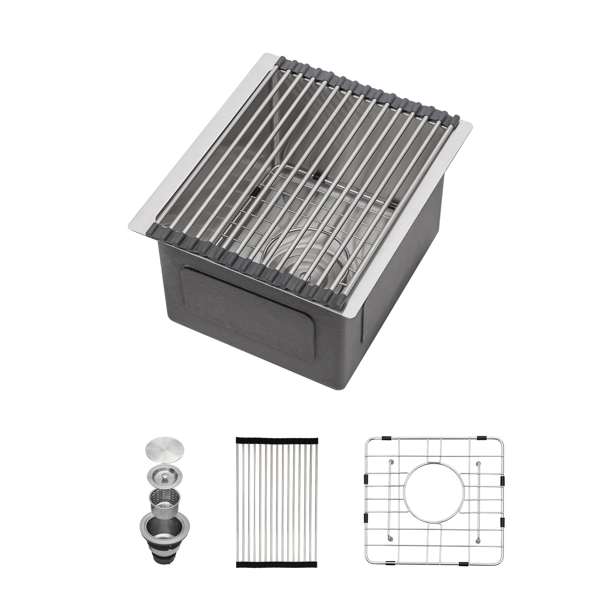 Undermount Bar Prep Kitchen Sink - Mocoloo 13x15 Inch Bar Sinks 16 Gauge Stainless Steel 13" Small Single Bowl One Basin Sink
