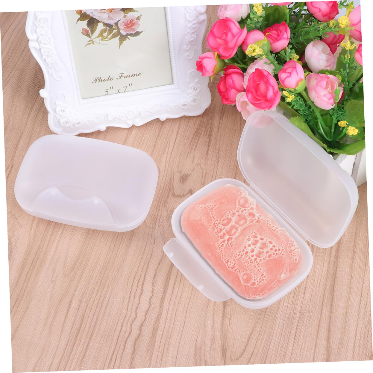 KONTONTY Creative Portable Soap Case Leakproof Soap Holder for Travel with Lock for Camping Hiking Bathroom Gym and Outdoor Use