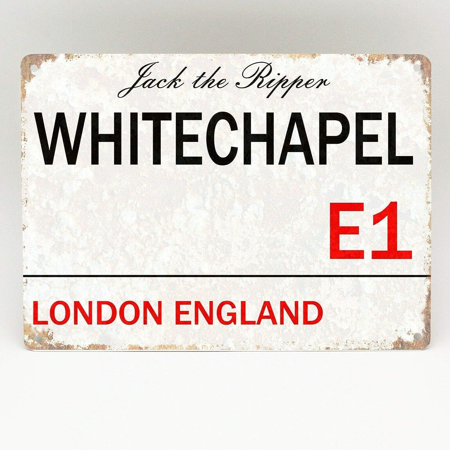 Bioprocess Whitechapel Metal London Street Sign Jack The Ripper Door Wall Plaque Novelty Outdoor Decoration Plaque 8X12 Inch