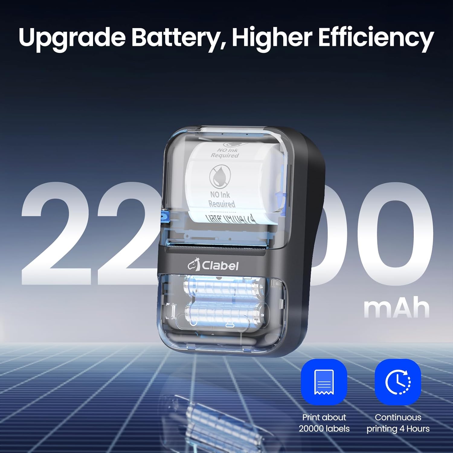CLABEL Label Maker Barcode Printer 220B Thermal Bluetooth Mini Label Printer Sticker Printer Maker Machine 2 Inch No Ink Portable with 1 Roll Tape for Small Business,Office, Home Black - Image 4