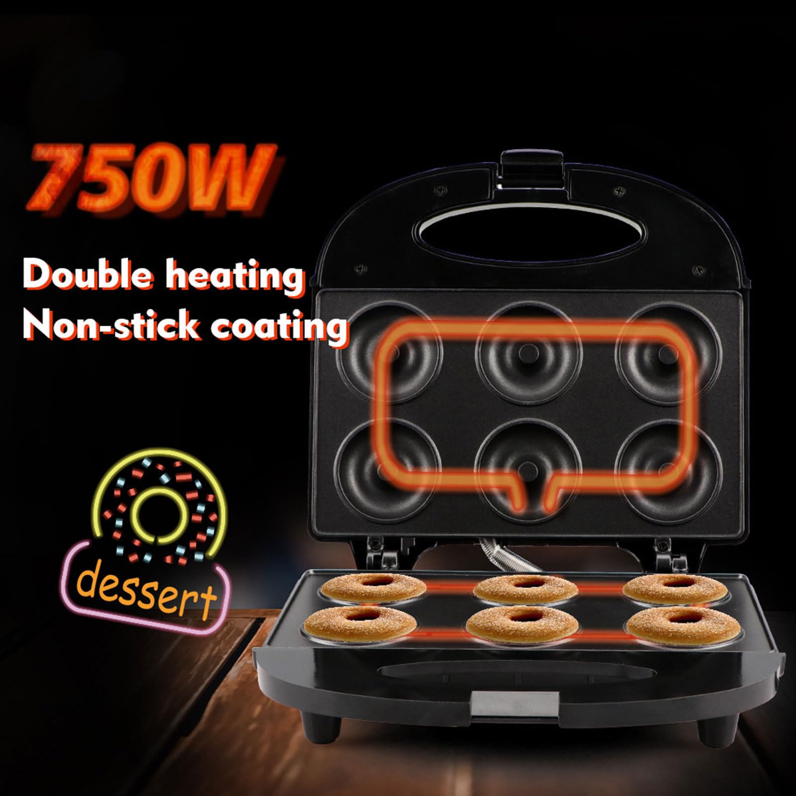 Macchina Per Realizzare Ciambelle Mini Elettrodomestico Per Cottura | Preparatore Per Colazione Da 750 Watt Per Casa Famiglia Colazione Dessert Snack Dolci Pancake