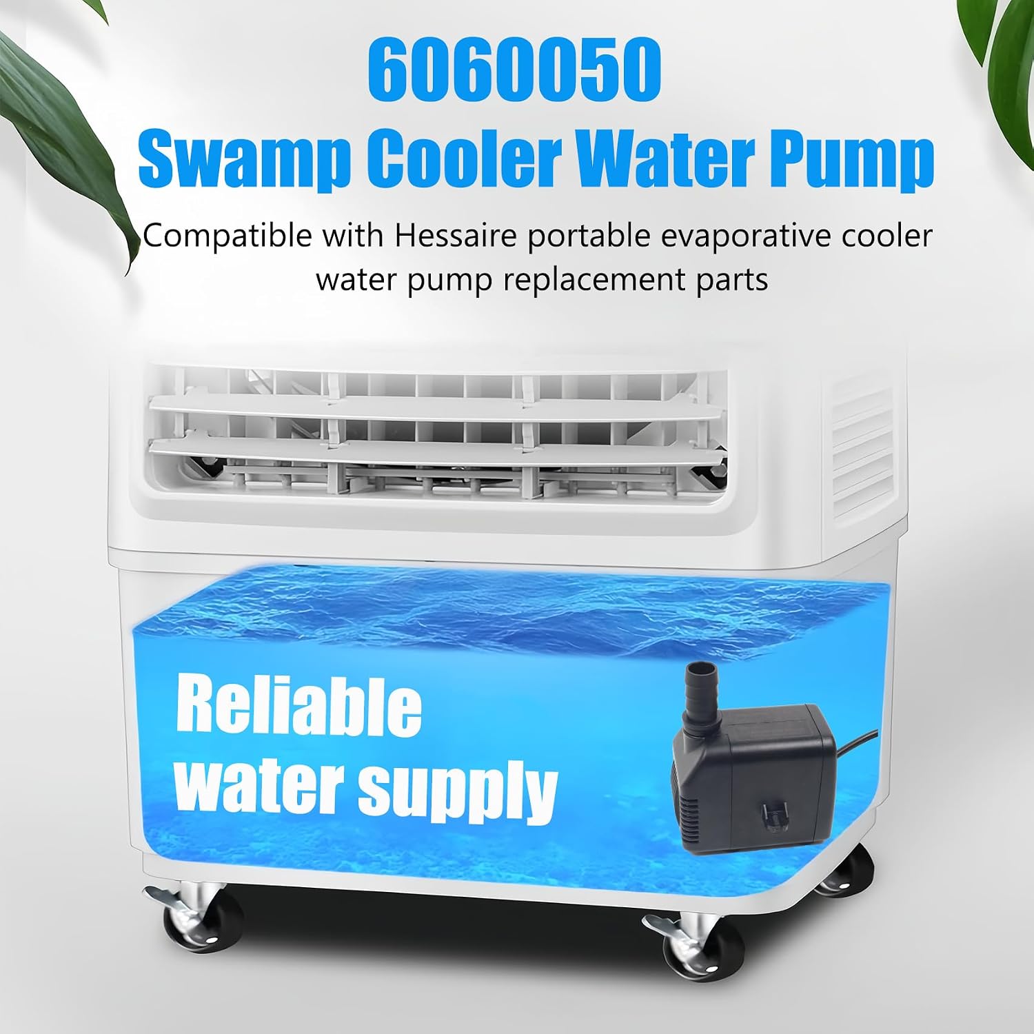 6060050 Evaporative Cooler Pump Swamp Cooler Replacement Pump Compatible with Hessaire MC61M, MC61V, MC61A, M250, 5300CFM Portable Evaporative Cooling Fan
