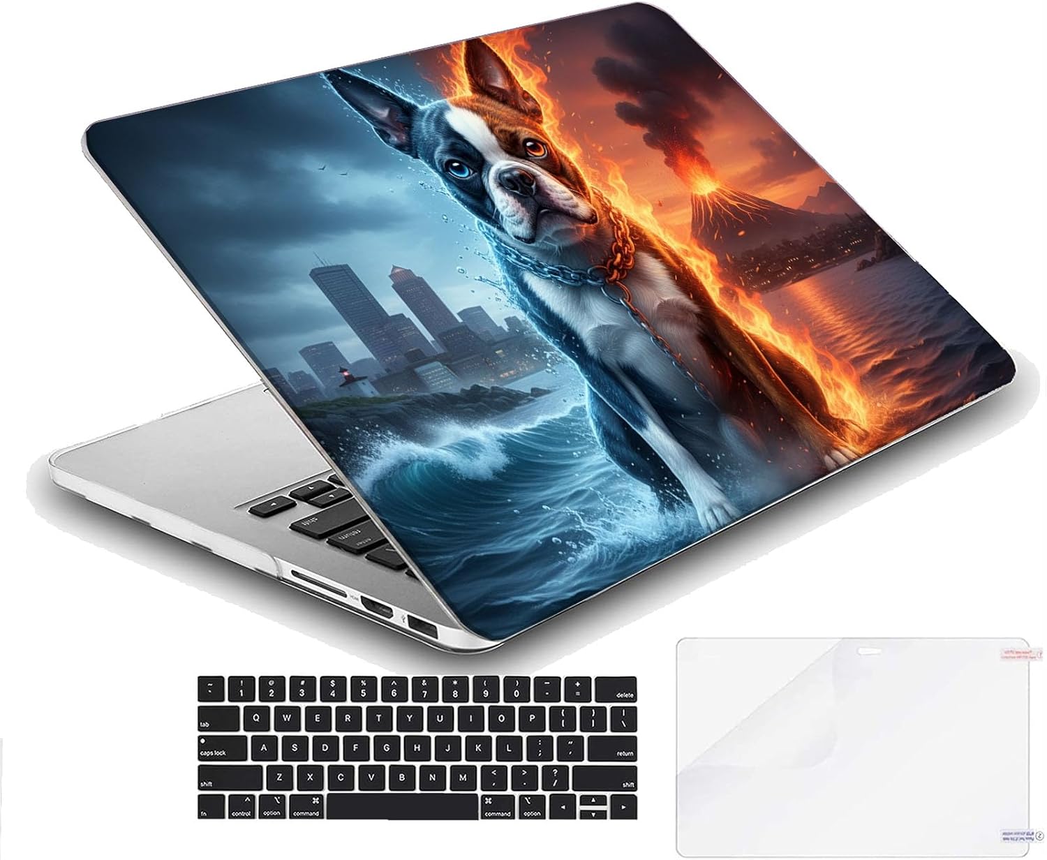 Compatible with MacBook Neo 13-inch, Hard Shell Case with Keyboard Cover and Screen Protector (A3404 A18 Pro chip, 2026 Release) - Boston Terrier MC22039