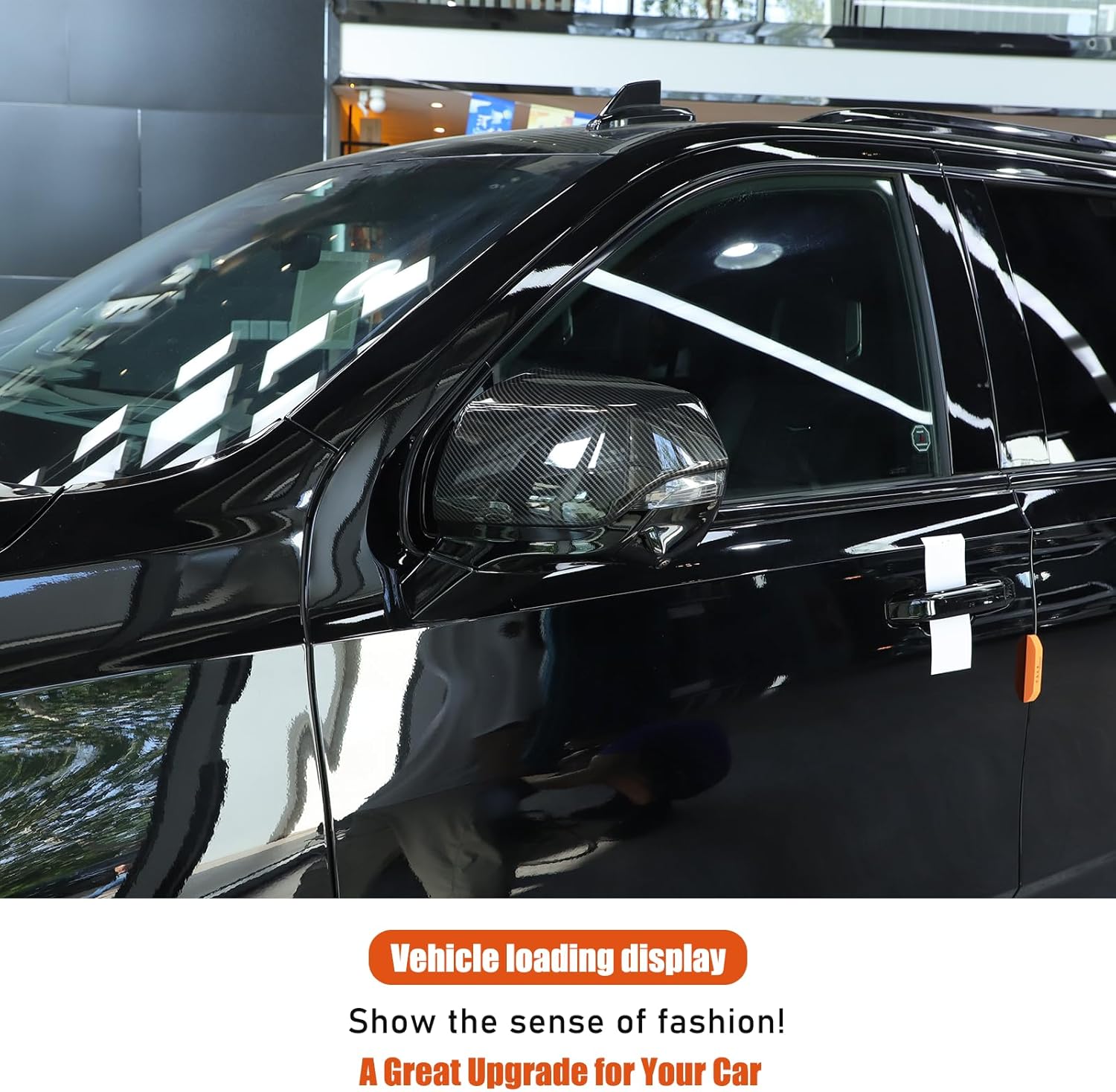 Door Rear View Mirror Cover Compatible with Cadillac Escalade 2021 2022 2023, Rear View Mirror Outside Housing Wing Mirror Trim Cover Cap Carbon Fiber Pattern Accessories