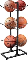 svteli 6-Ball Metal Storage Rack - 3-Layer Double-Side Organizer for Basketball, Football, Volleyball | Indoor/Outdoor Holder