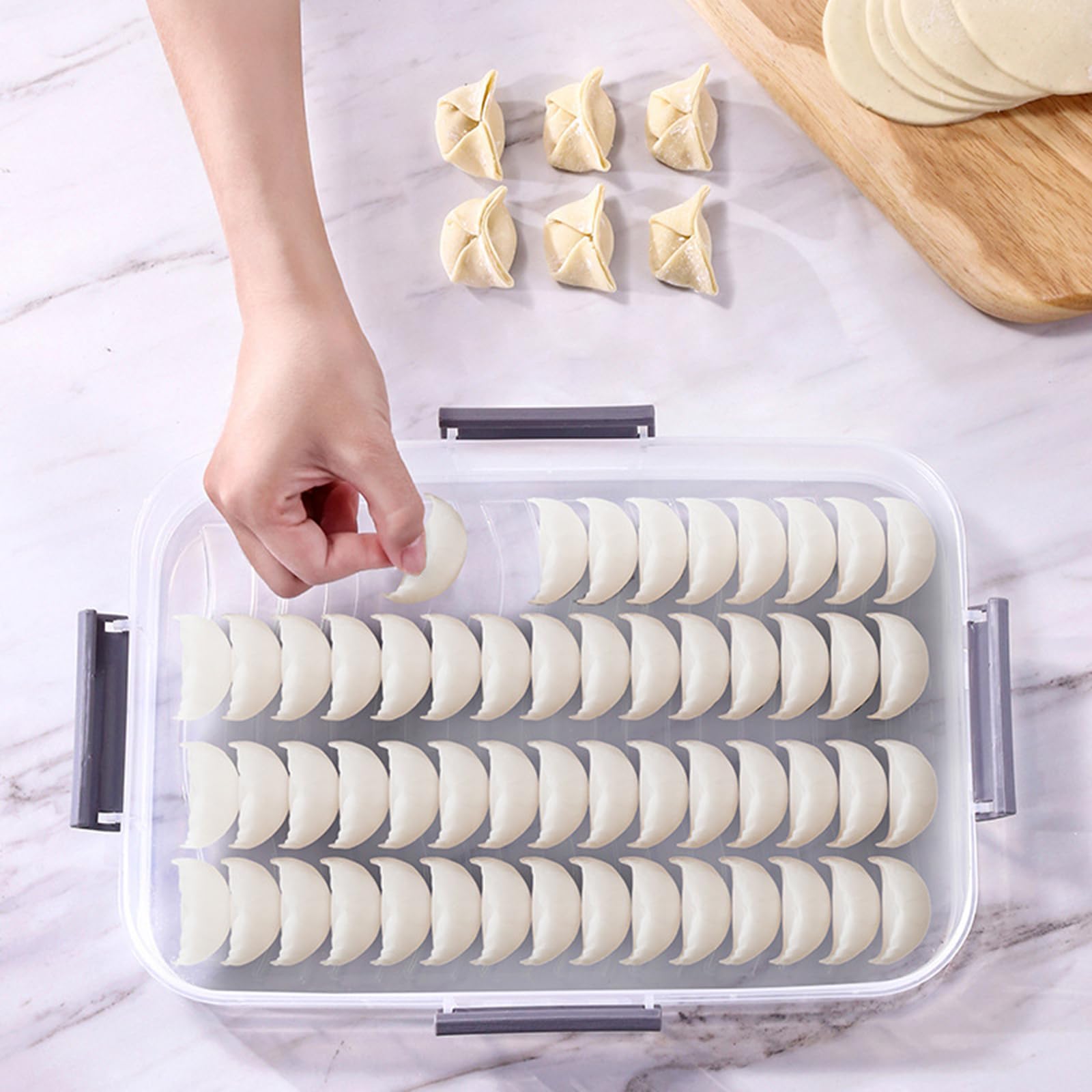 Design Antisciplice Porta Stoccaggio Alimentare Contenitore Stoccaggio Alimentare con Chiusura per Gnocchi E