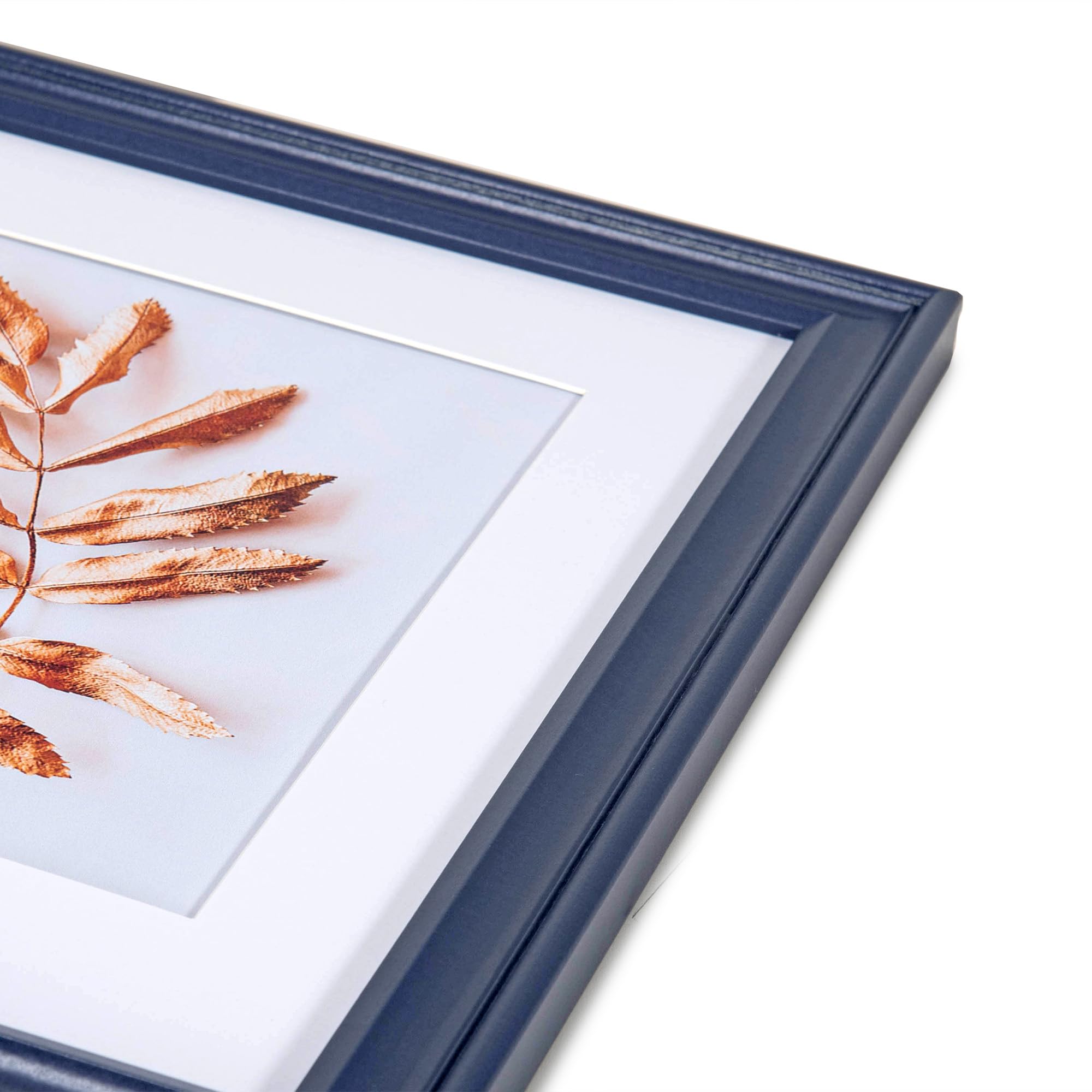 Hogaryo 11x14 Blue Picture Frames Set of 2 Poster Frame-High Definition Glass Wood Photo Frames,for 8x10 with Mat or 11x14 Without Mat and Gallery Wall Navy Frame Decor