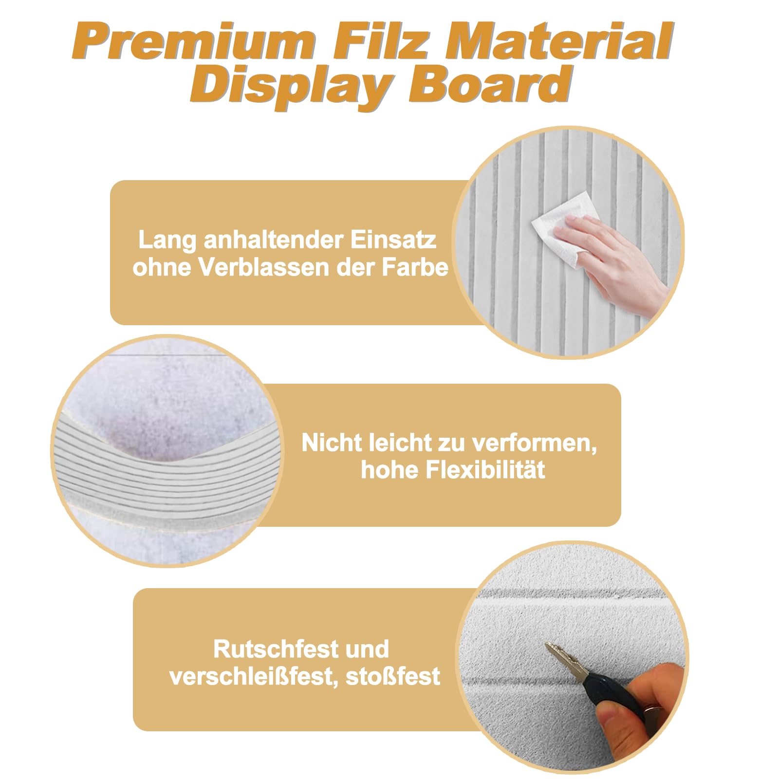Große Pinnwand Selbstklebende Filz 40x80cm - Mit 35 bunten Nageln - Selbstklebende Filz-Steckplatte mit Klebefasern zur Wanddekoration in der Kinderküche, Schule & DIY, Memo, Bild und Ereignis,Grau