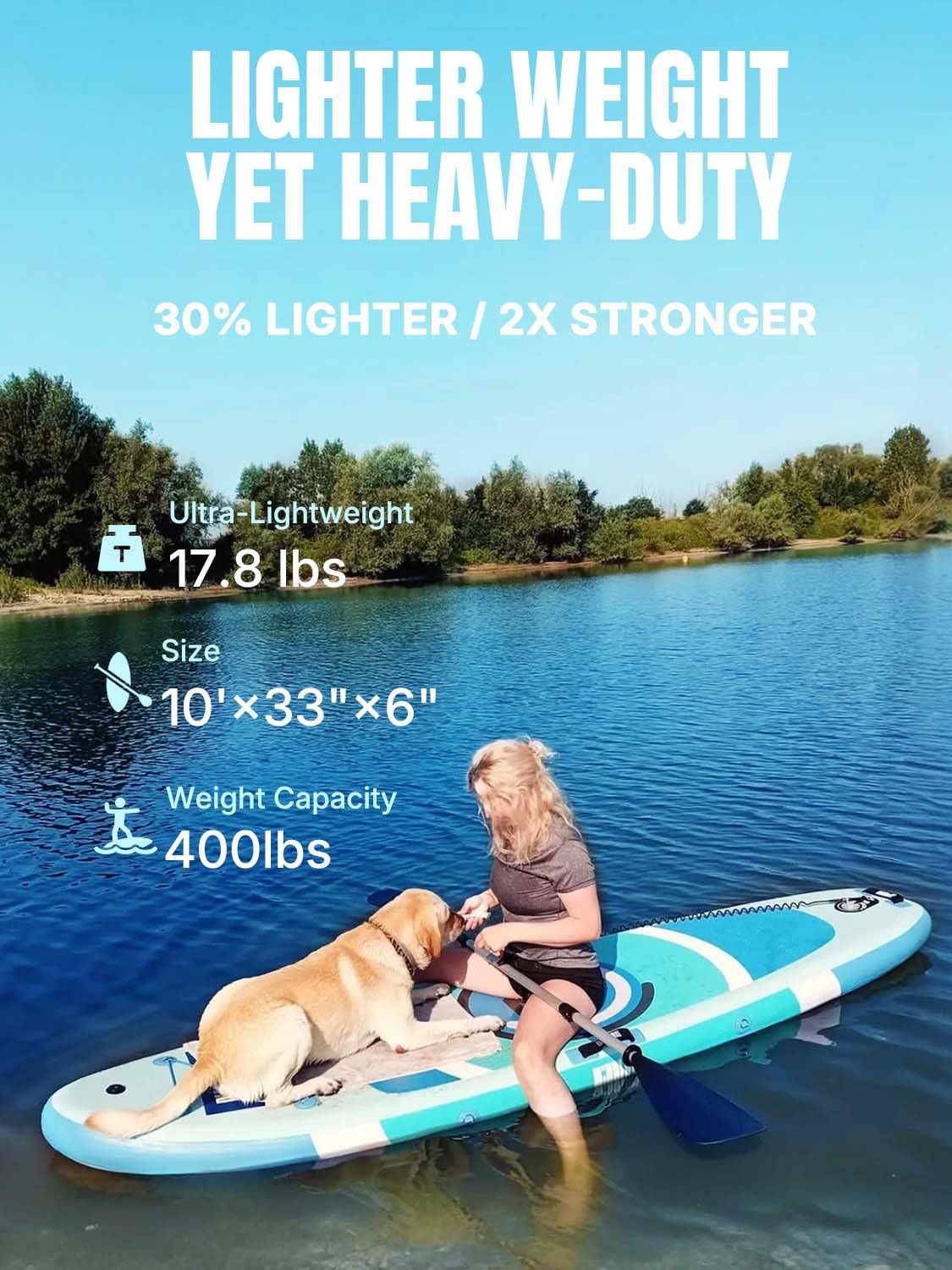 Niphean Tavola SUP Gonfiabile Adulti, SUP Gonfiabile da 305 cm con ala Balanced per Principianti E Accessori Resistenti, Stand up Paddle Gonfiabile per Adulti, Paddle Board Multifunzione per Yoga