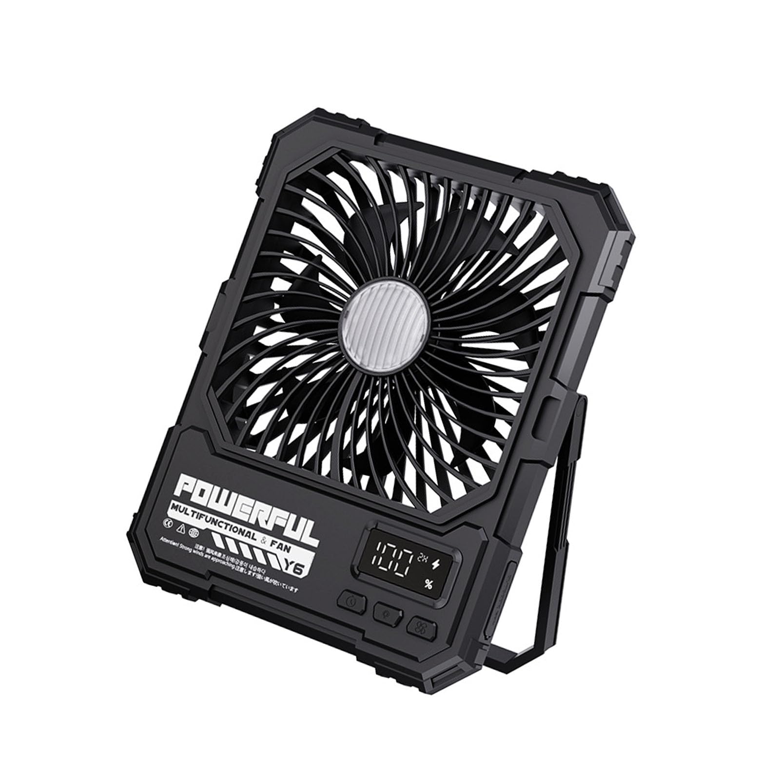 TAZIZI Portable Camping Fan with 20000mAh Battery and Built in LED Light for Outdoor Travel and Home Use Lightweight Portable Fan