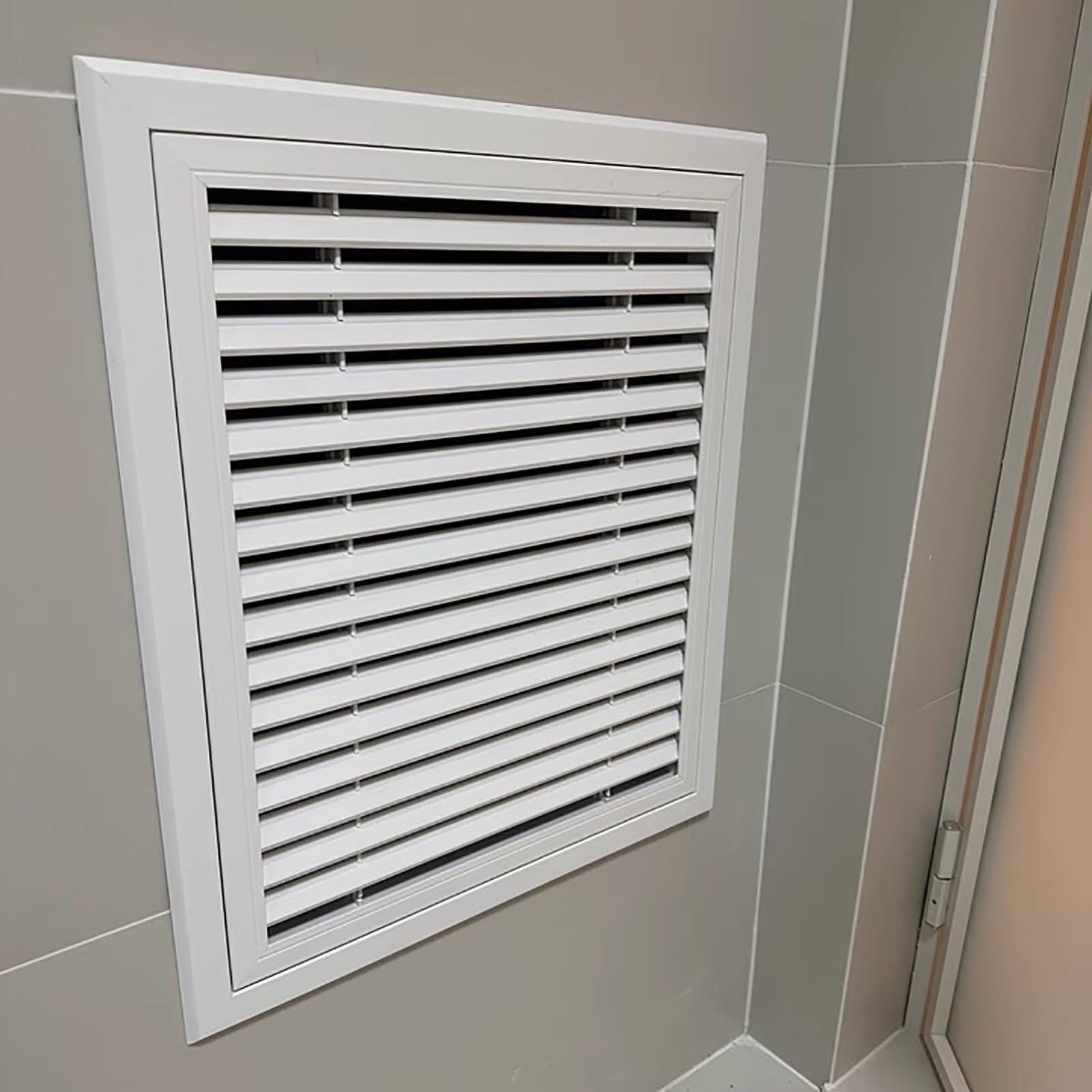 Rejilla de ventilación cuadrada para pared y techo, panel de acceso con rejilla de malla de filtro para el hogar comercial, campana de escape (blanco, 61 x 61 cm)