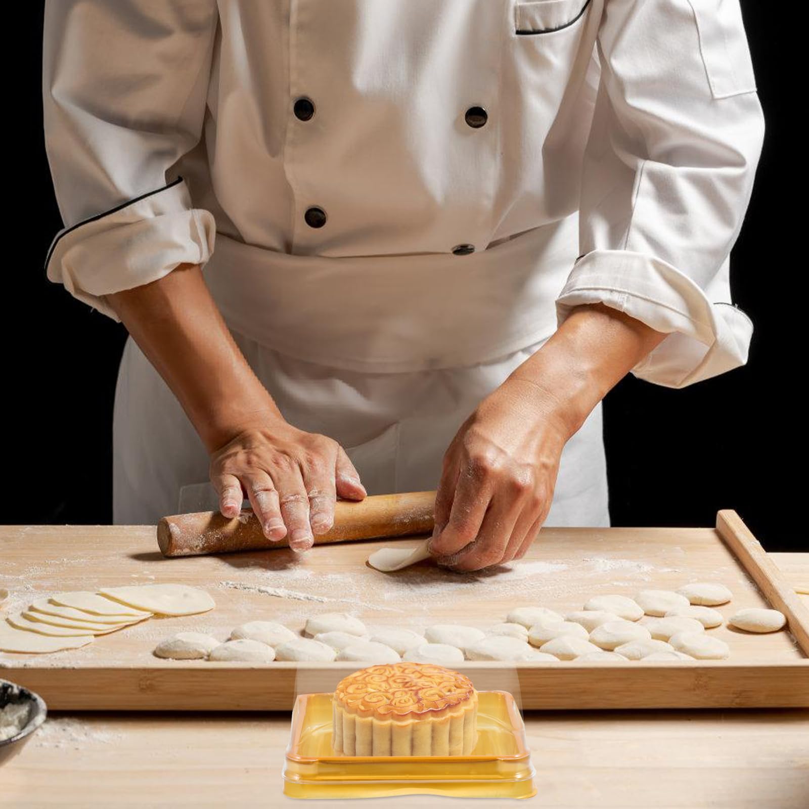 DOITOOL Luxury Paper Box Mini Box Lid 100pcs Square Plastic Egg-yolk Puff Holder for