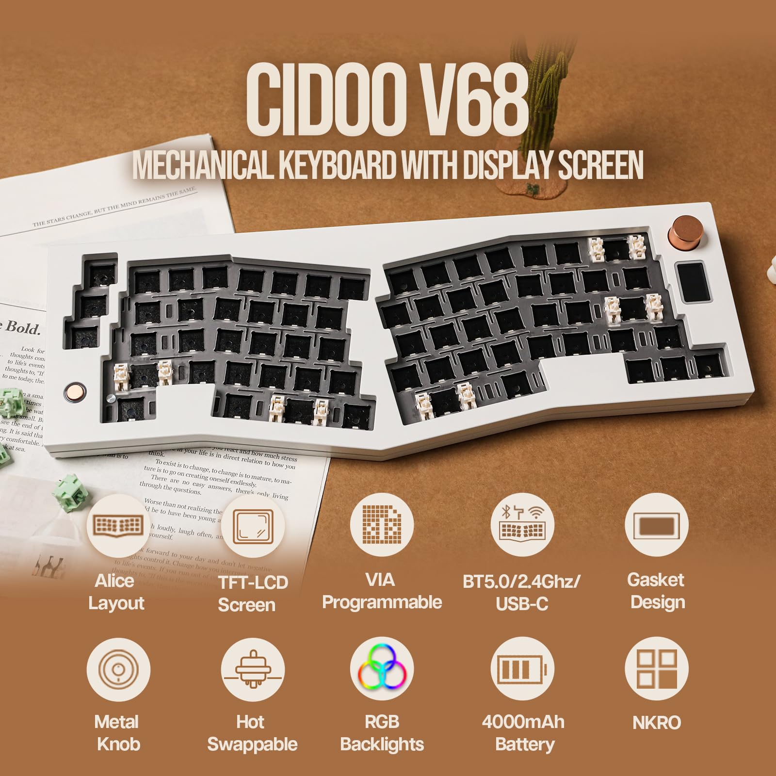 Amazon.com: MechLands CIDOO V68 Alice Layout Aluminum Gaming