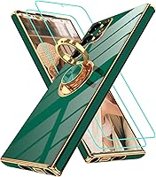 Vista 107 de Gritup Funda para Samsung Galaxy A14 5G: Funda para Samsung A14 2 piezas, protector de pantalla, soporte de anillo de rotación de 360°, soporte