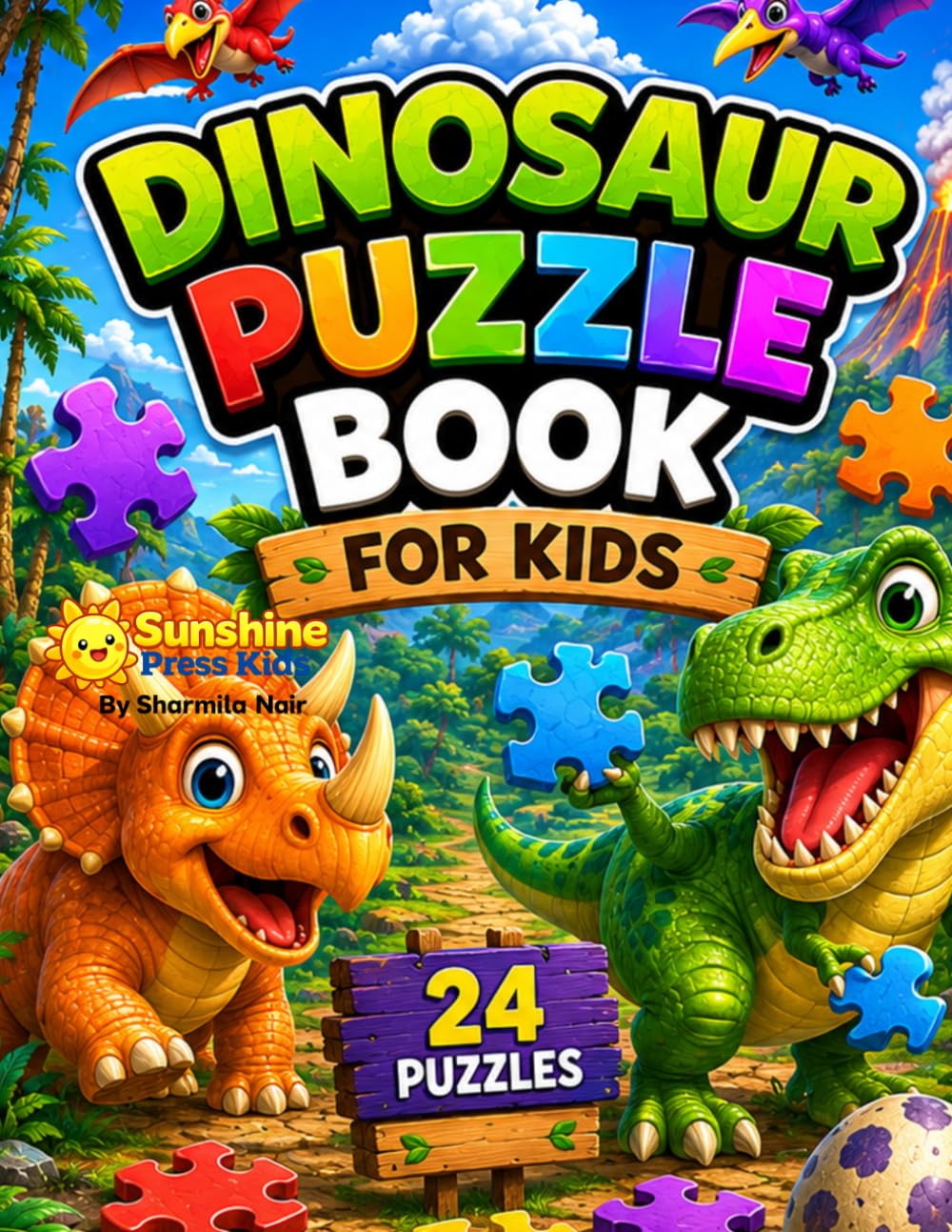 Dinosaur Puzzle Book For Kids Volume 1 (Cute Dinosaur Coloring Book for Kids Volume 1)