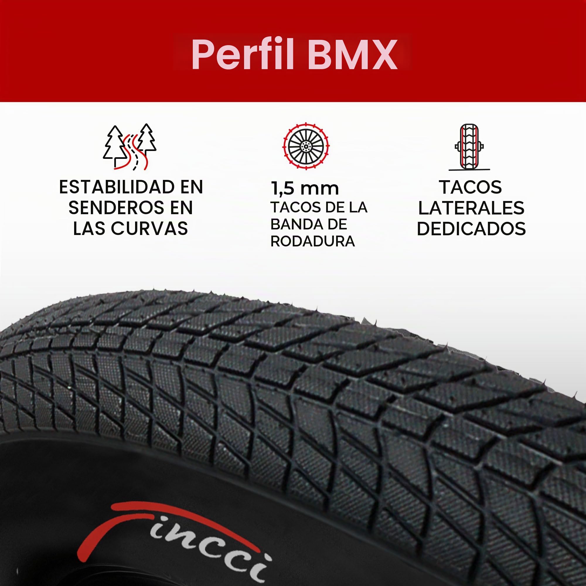 Fincci Cubiertas Bicicleta 20 x 1.75 Pulgadas - Par Plegables Neumaticos BMX 47-406 con 2X Camara de Aire Schrader, Gomas 20" para de Niño Adolescentes y Adulto, Montaña, Eléctrica y Bici Carretera