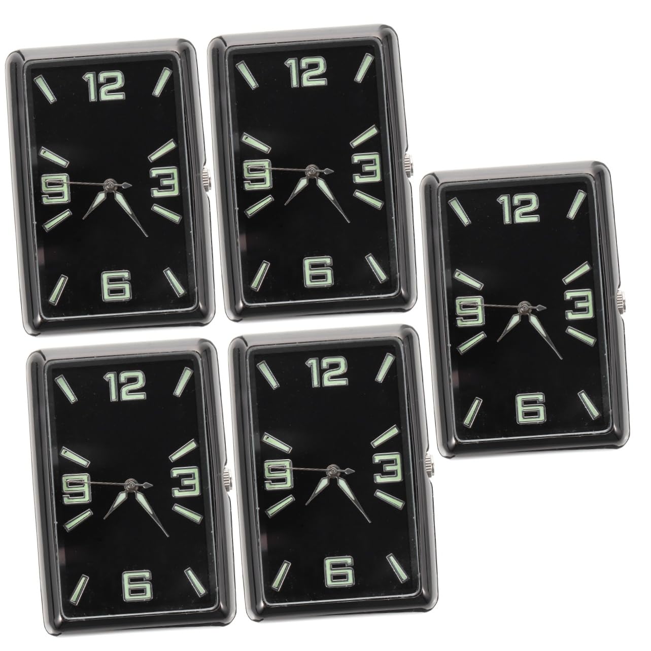 iplusmile 5piezas Reloj De Coche Analógico Decoración De Tablero Luminoso Reloj De Salpicadero Práctico Para Automóviles
