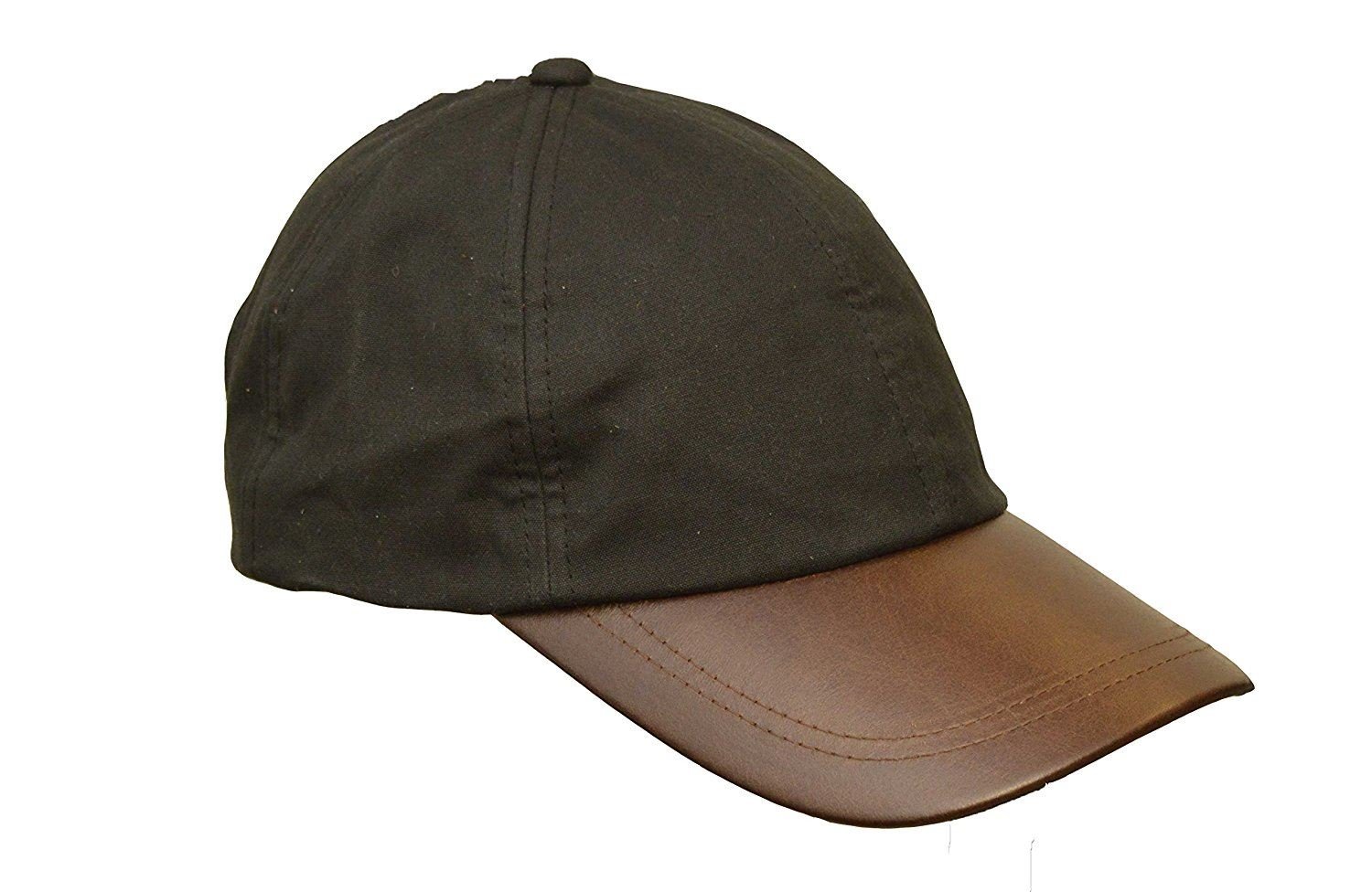 WALKER AND HAWKES Unisex Baseball-Kappe aus gewachster Baumwolle - Schirm aus Leder - Einheitsgröße